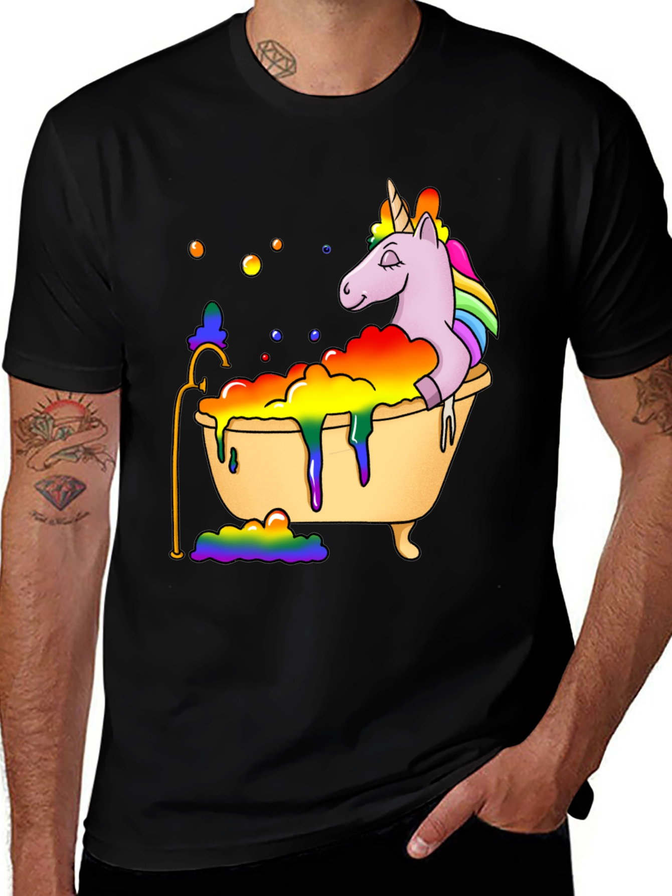 Variant 8 of Unicorn in Tub Graphic Tee