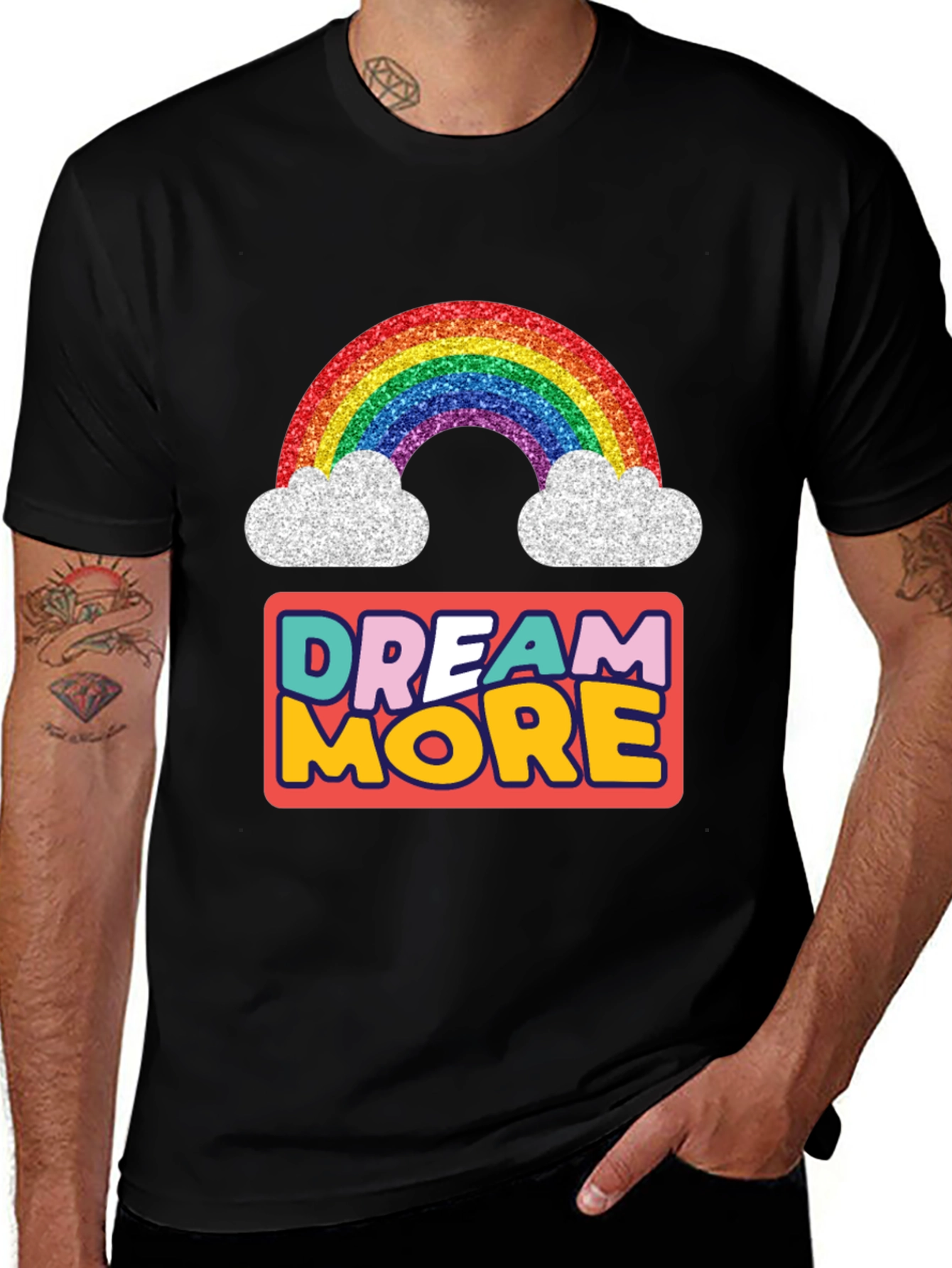 Variant 17 of Dream More Rainbow Graphic T-Shirt