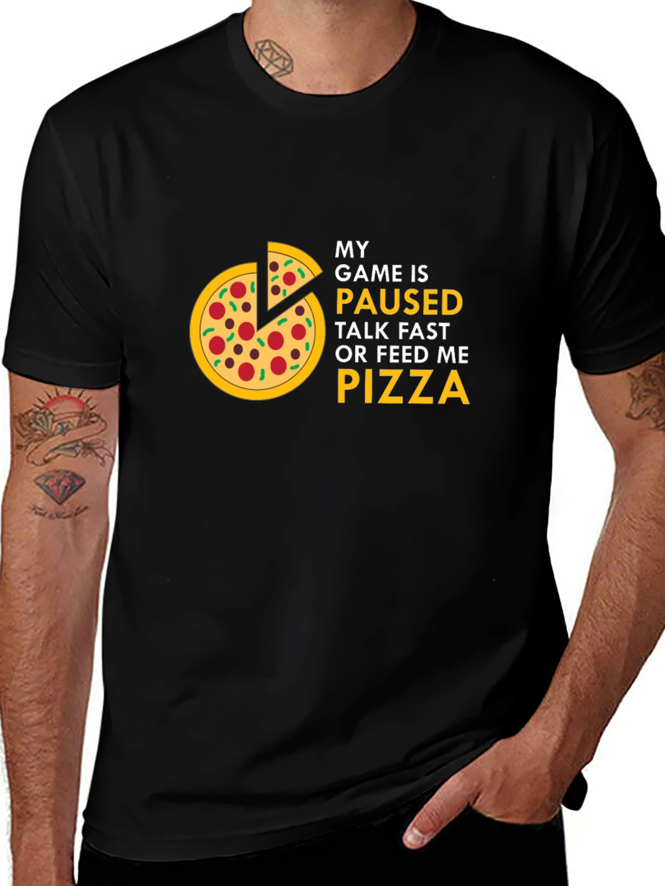 Variant 20 of My Game is Paused Pizza Graphic T-Shirt