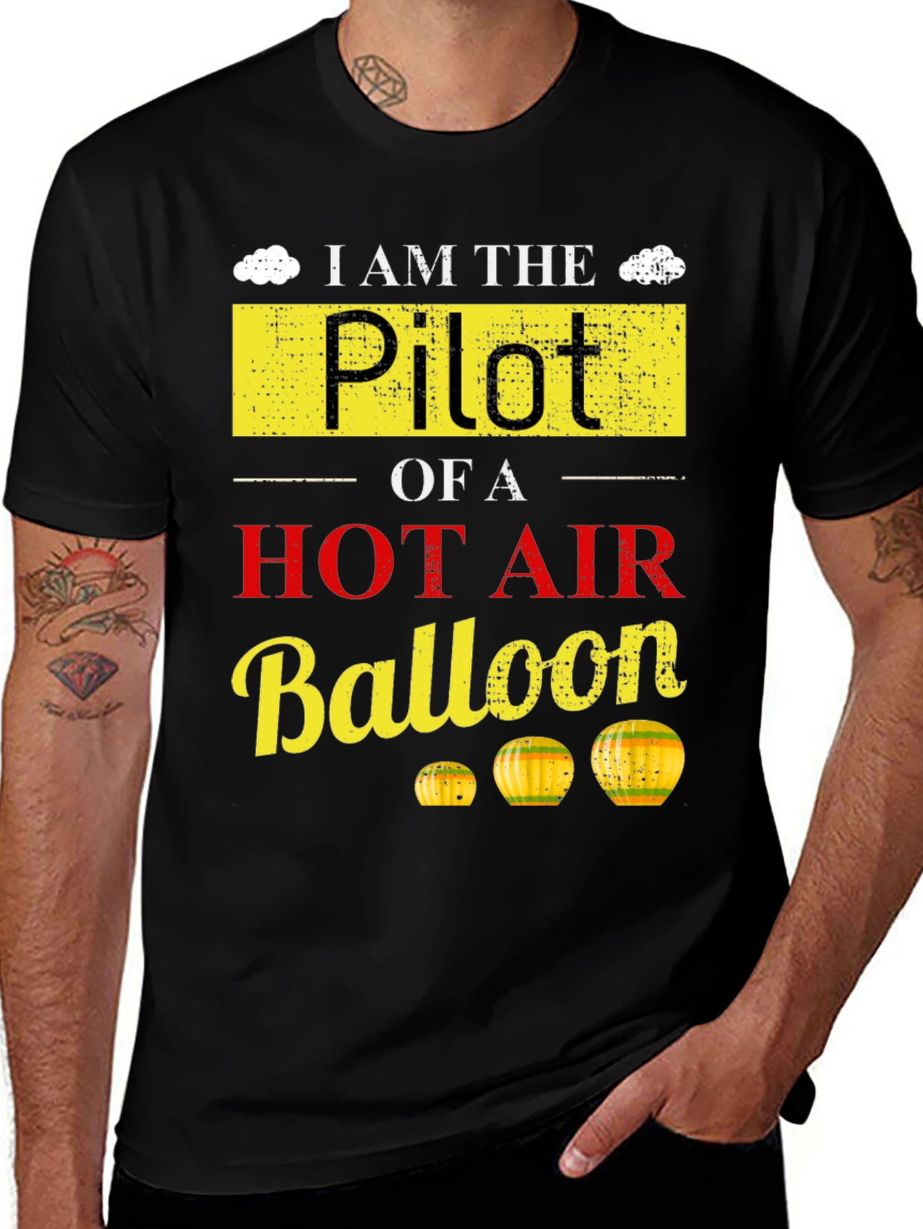 Variant 14 of I am the Pilot Hot Air Balloon Graphic T-Shirt