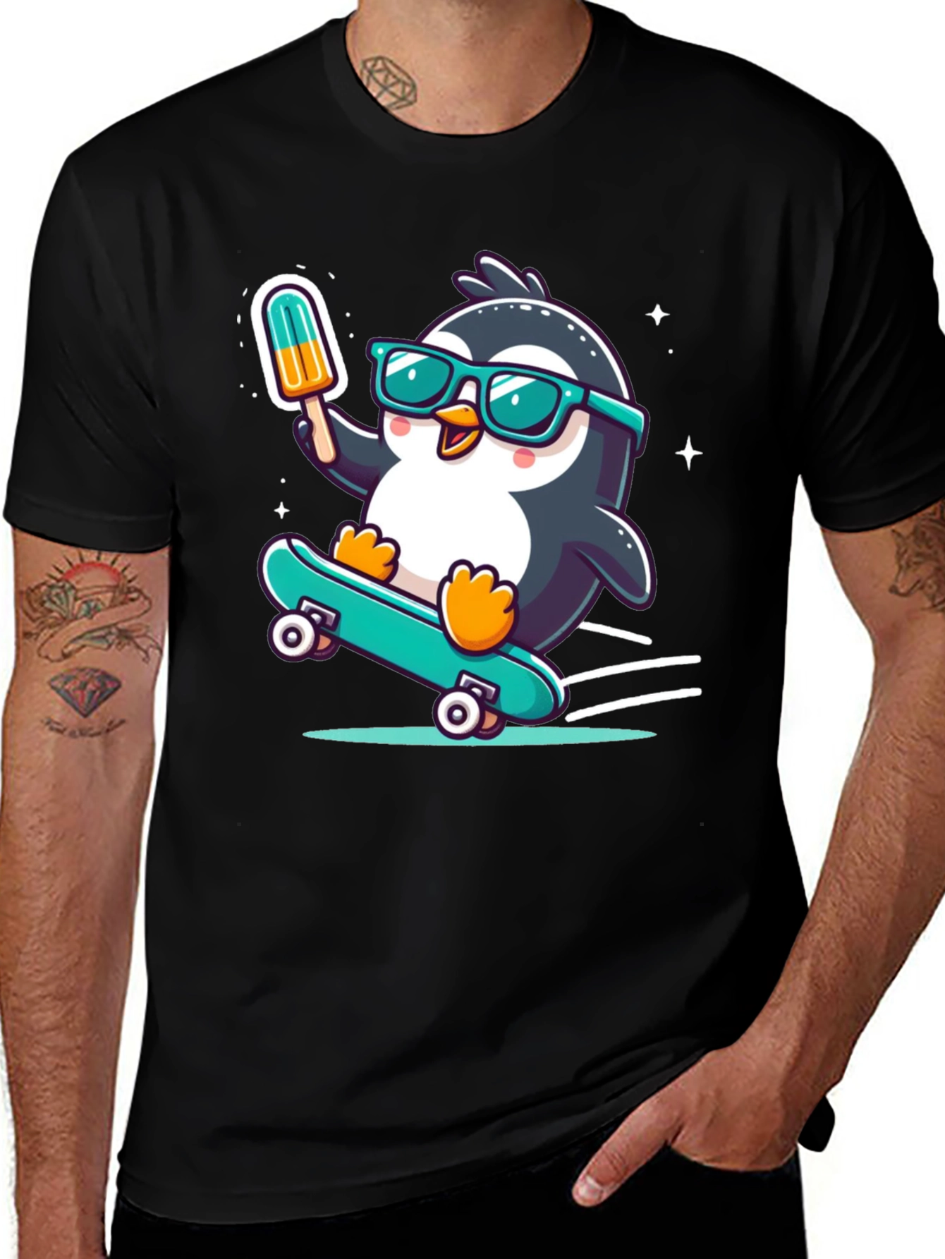 Variant 11 of Skateboarding Penguin T-Shirt