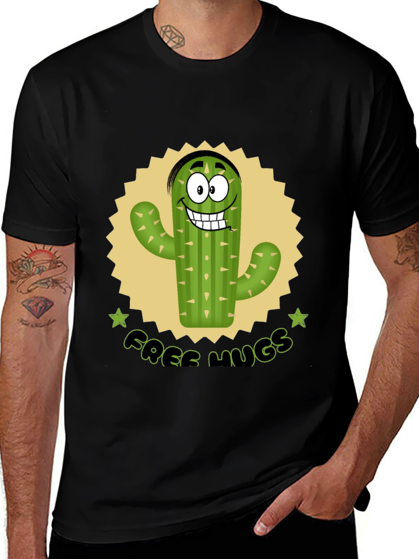 Variant 20 of Funny Cactus Free Hugs Graphic T-Shirt