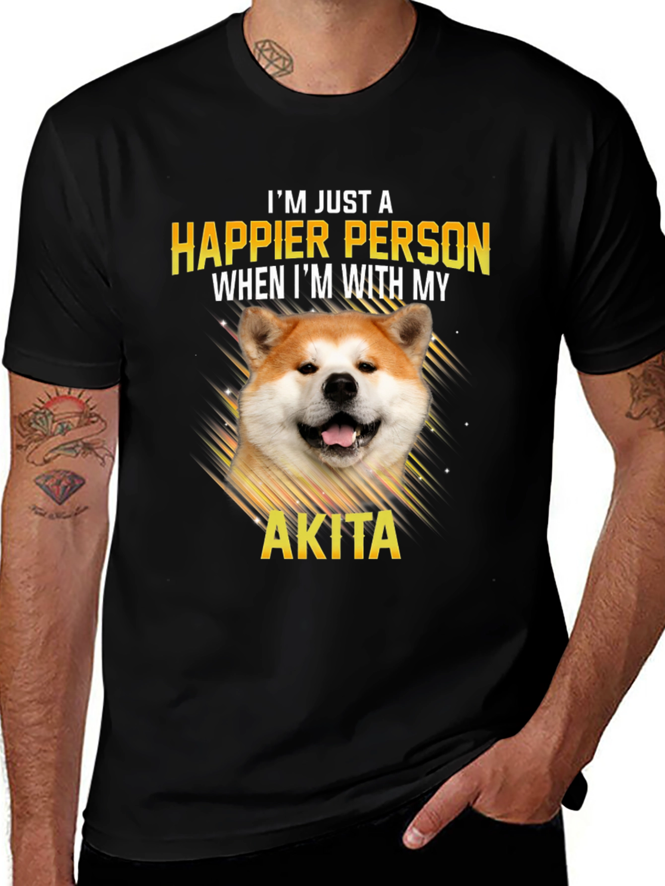 Happier Person Akita Dog T-Shirt