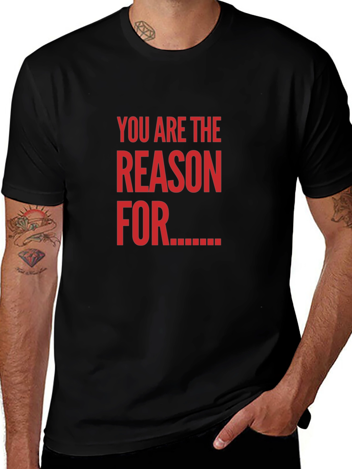 Variant 14 of Reason For T-Shirt - Black with Red Text