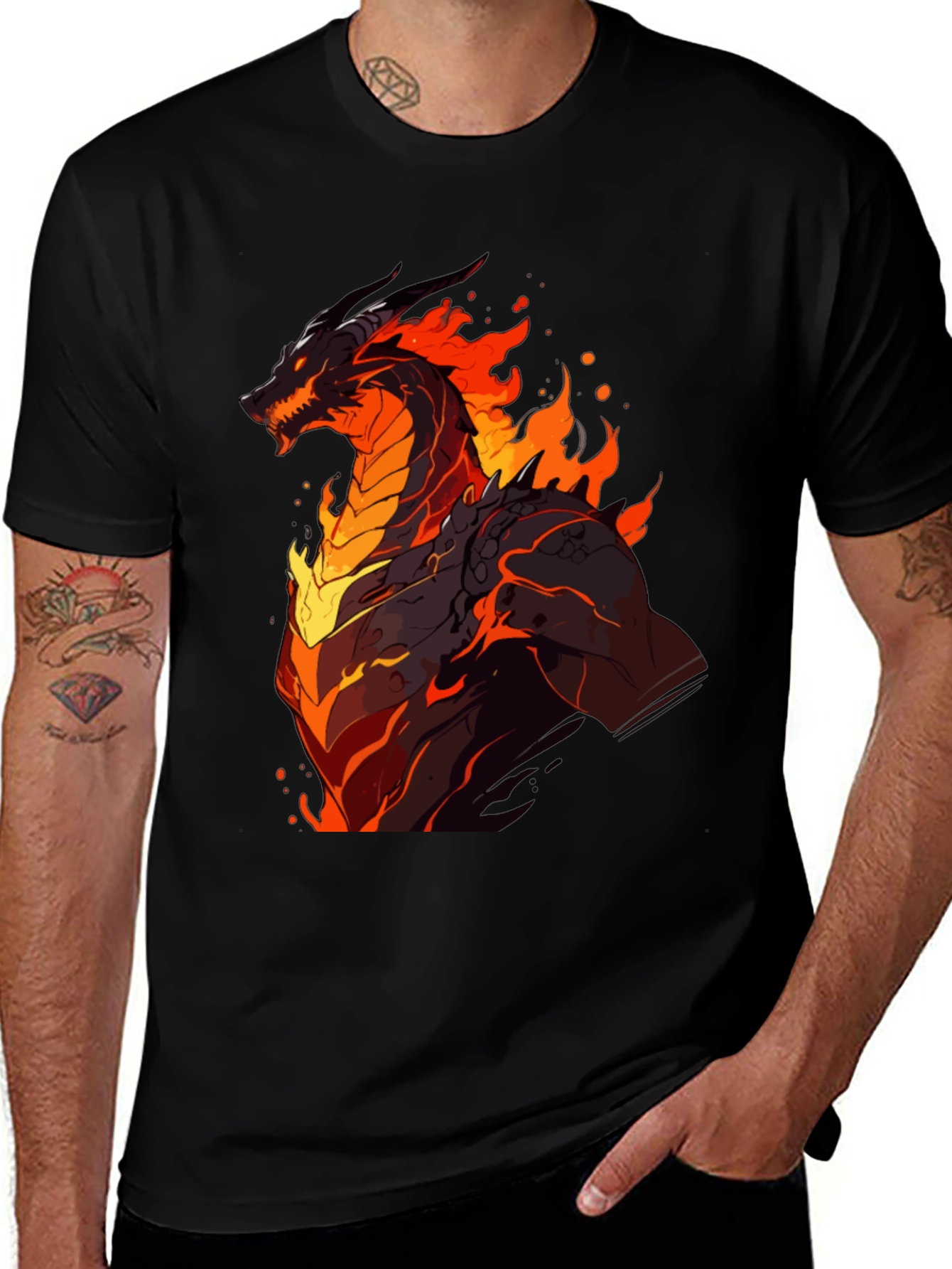 Variant 17 of Fiery Dragon Graphic Tee - Unleash the Beast!