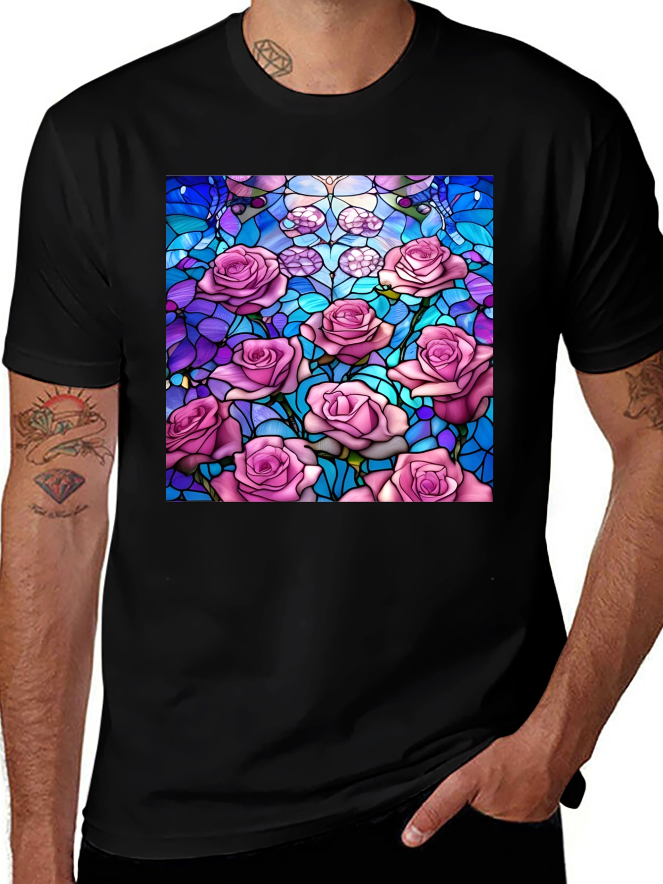 Variant 25 of Floral Stained Glass T-Shirt