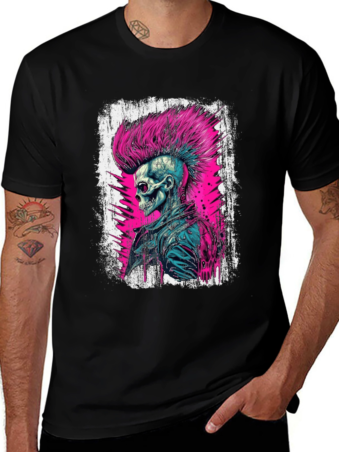 Variant 15 of Punk Skull Graphic Tee - Edgy Style