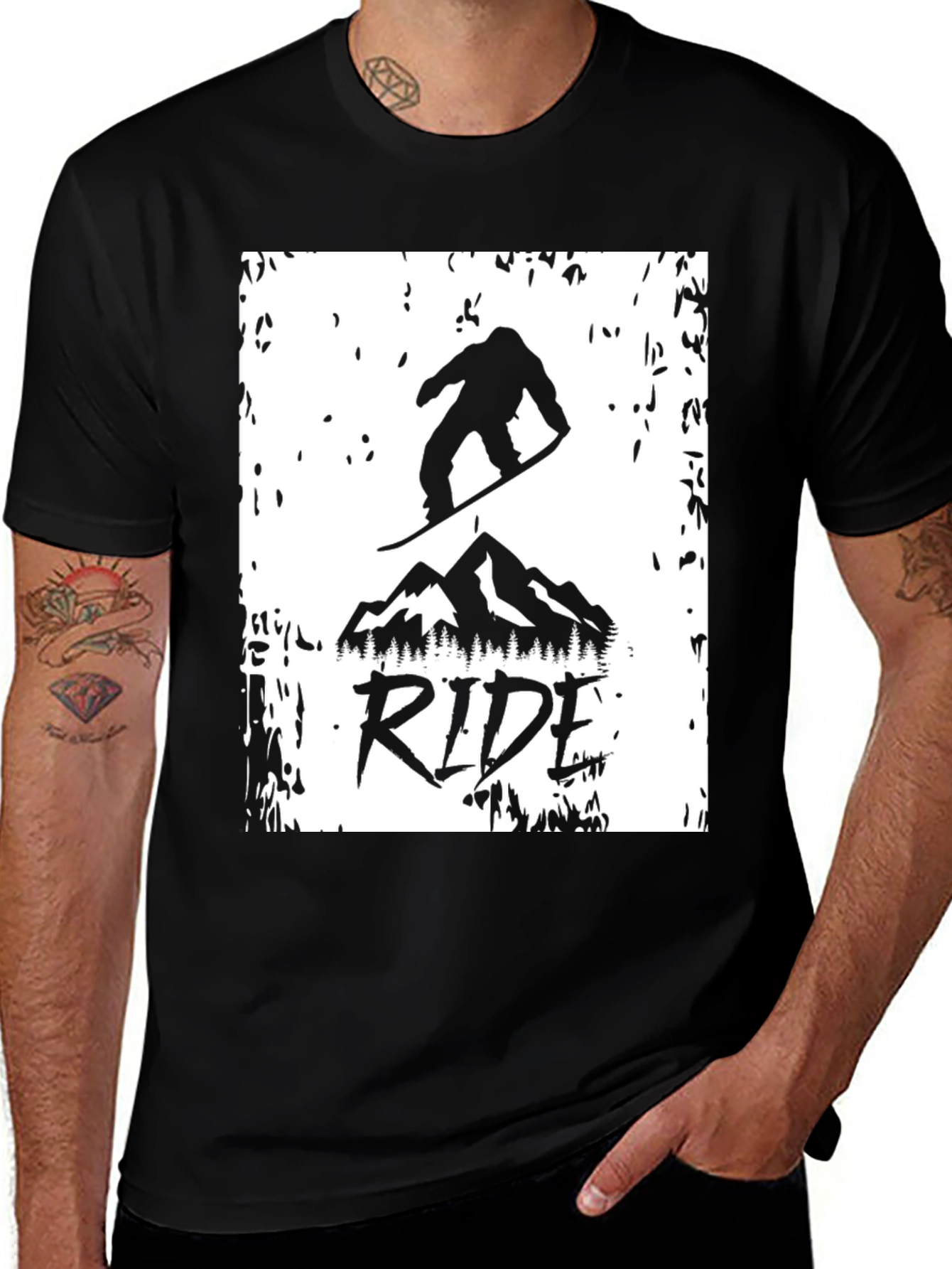 Variant 20 of Ride Snowboarder Graphic Black T-Shirt
