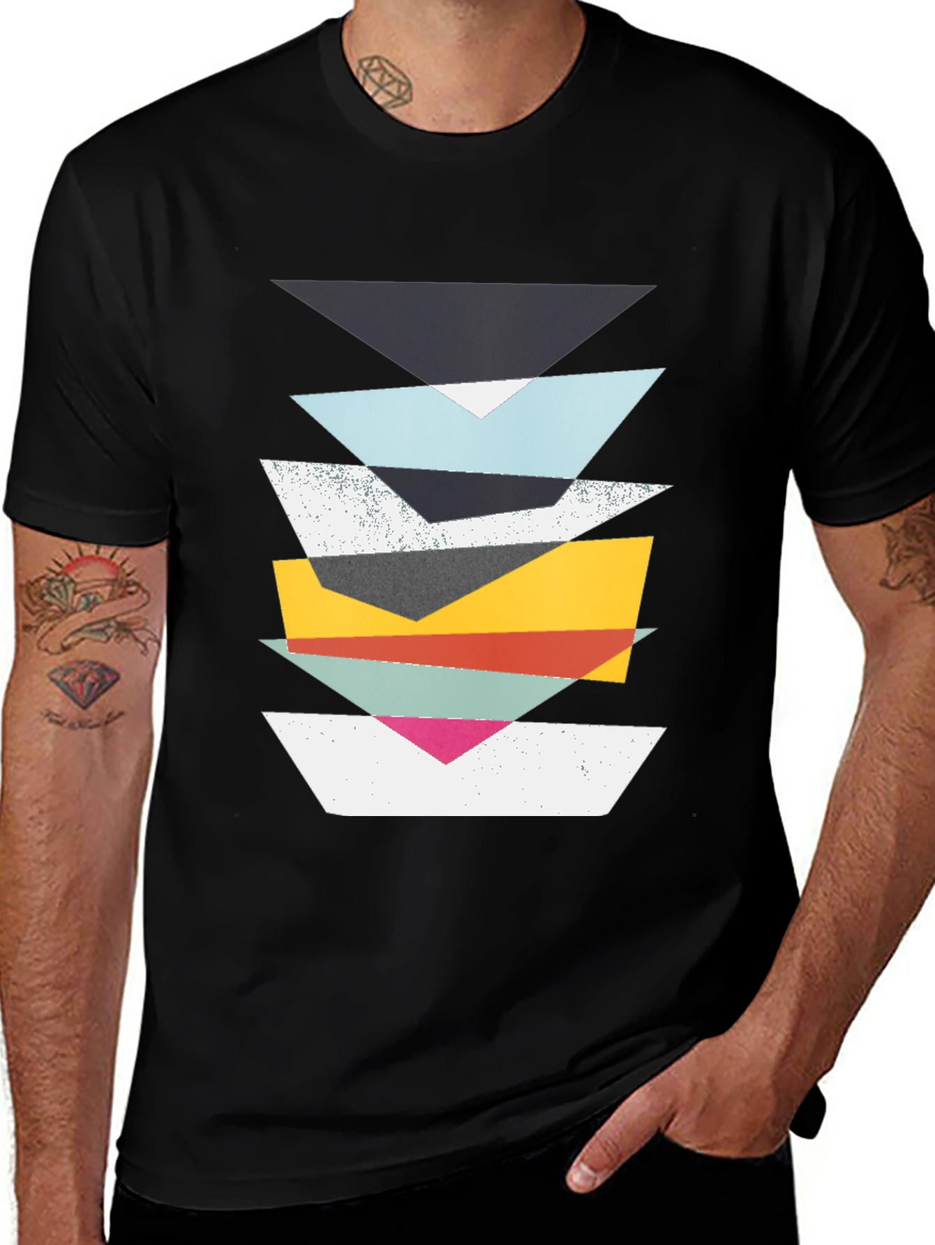 Variant 15 of Geometric Stack T-Shirt - Modern Art Tee