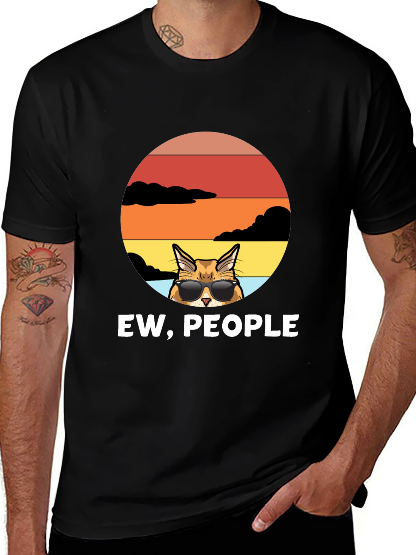 Ew, People T-Shirt - Cat in Sunglasses