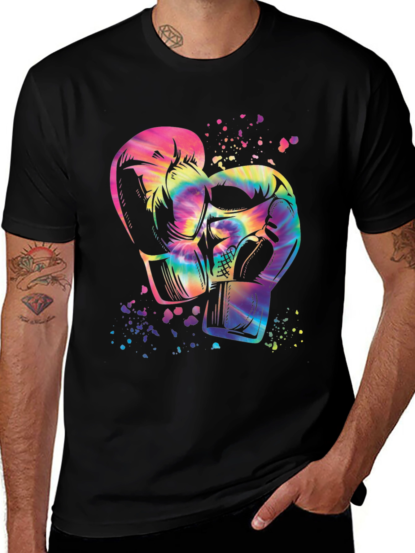 Variant 15 of Tie-Dye Boxing Gloves Graphic Tee