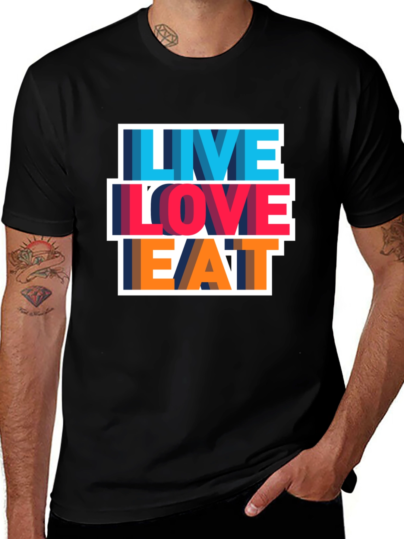 Variant 3 of Live Love Eat Graphic Tee