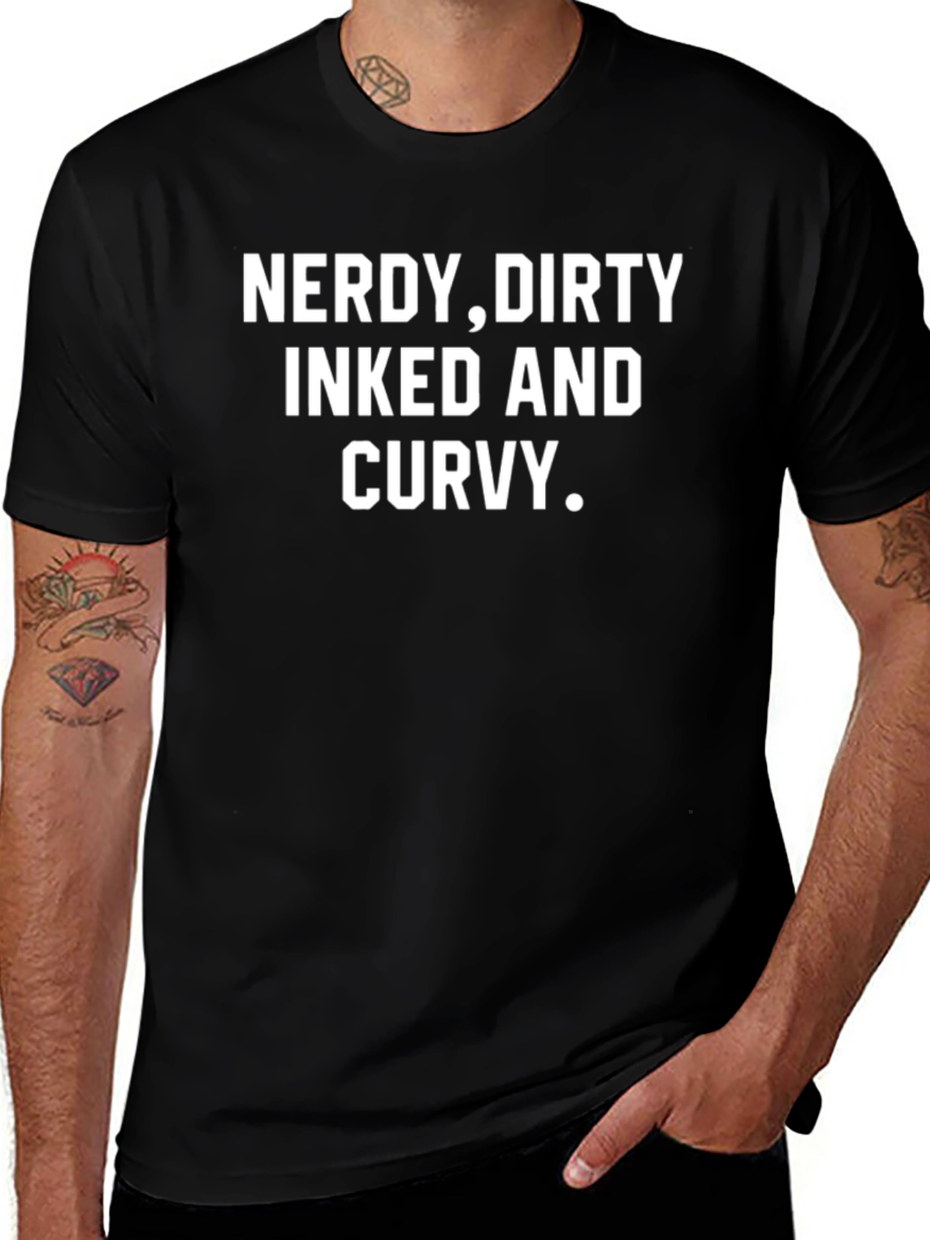 Variant 17 of Nerdy Dirty Inked Curvy Graphic T-Shirt