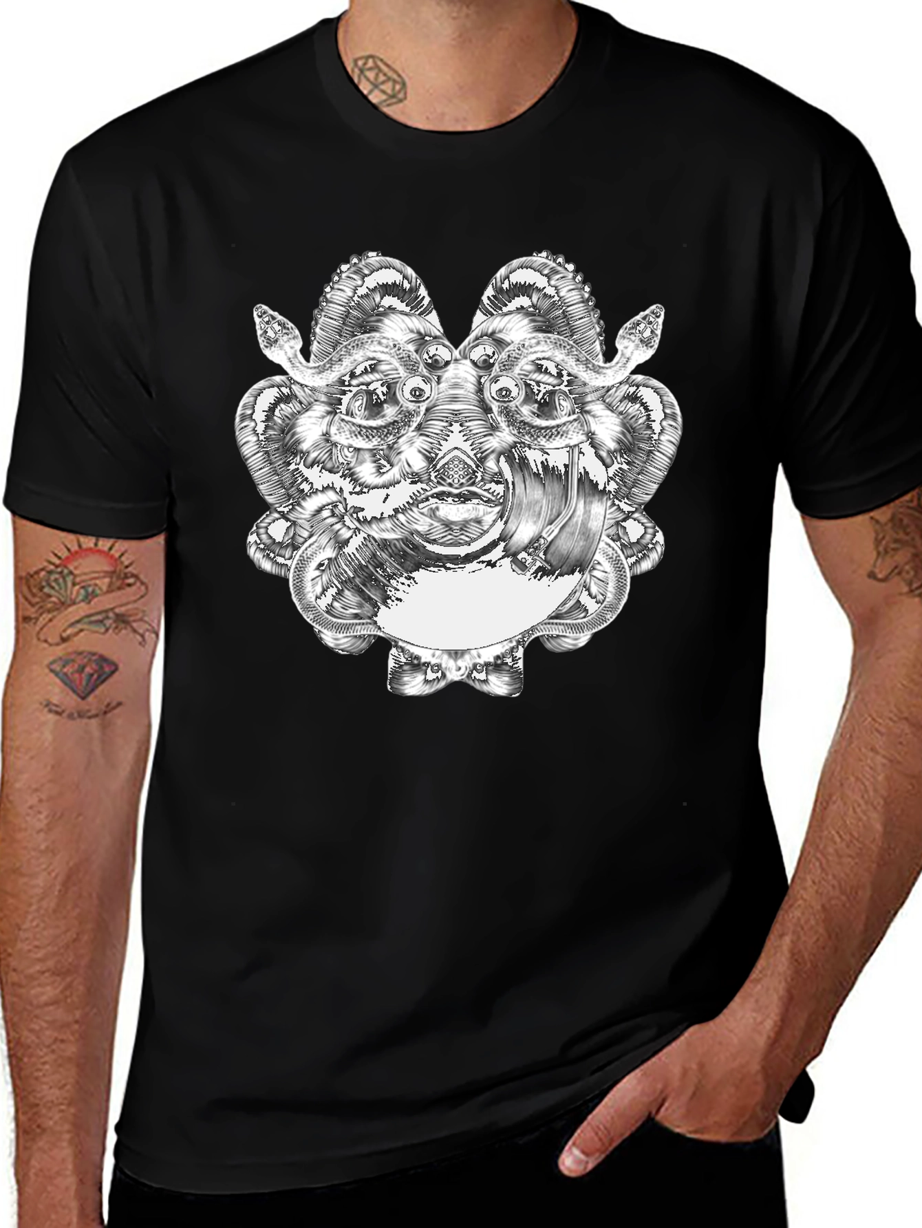 Variant 10 of Black T-Shirt with Graphic Print