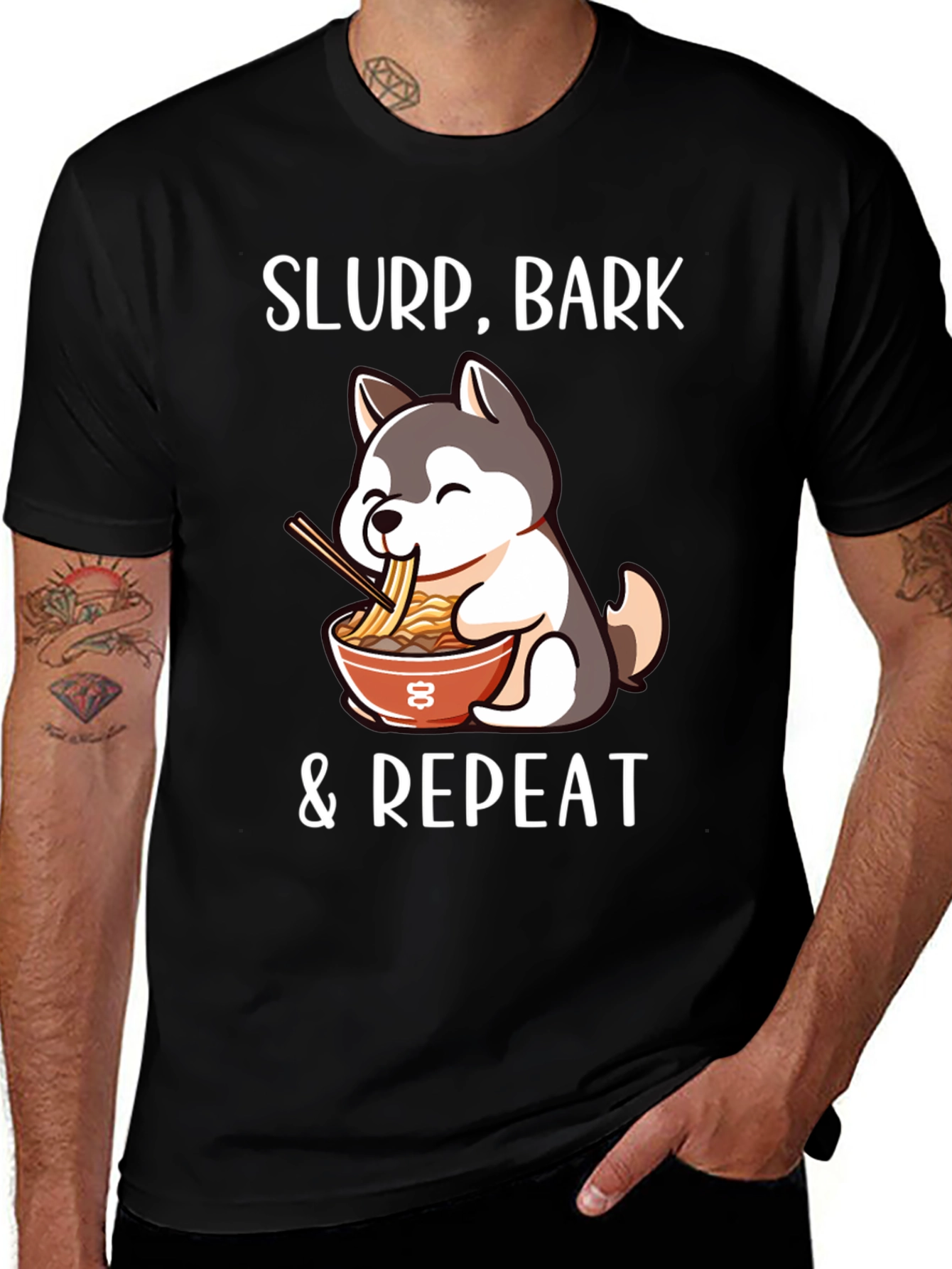 Variant 3 of Slurp Bark Repeat Black Graphic Tee