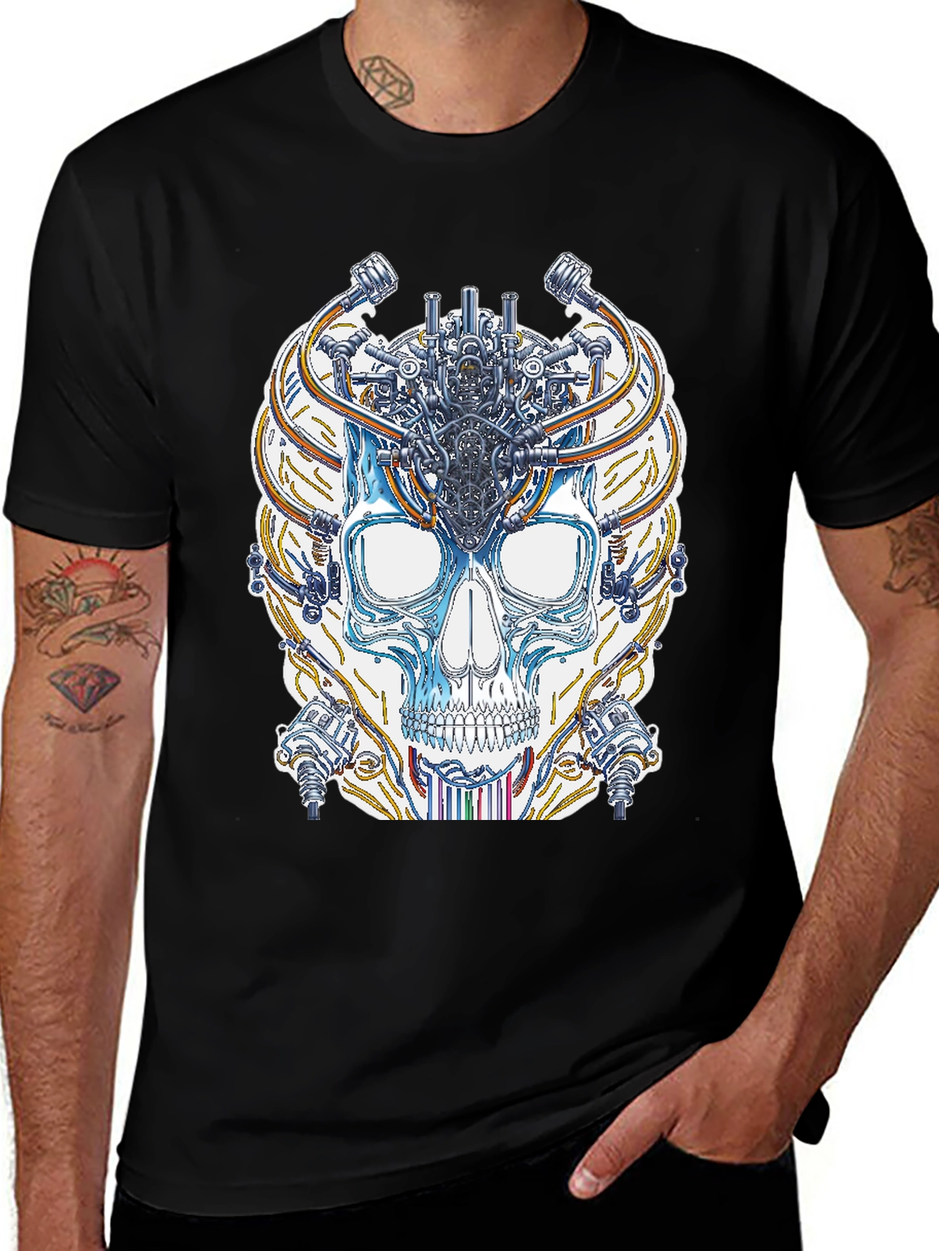 Variant 17 of Cyberpunk Skull Graphic T-Shirt