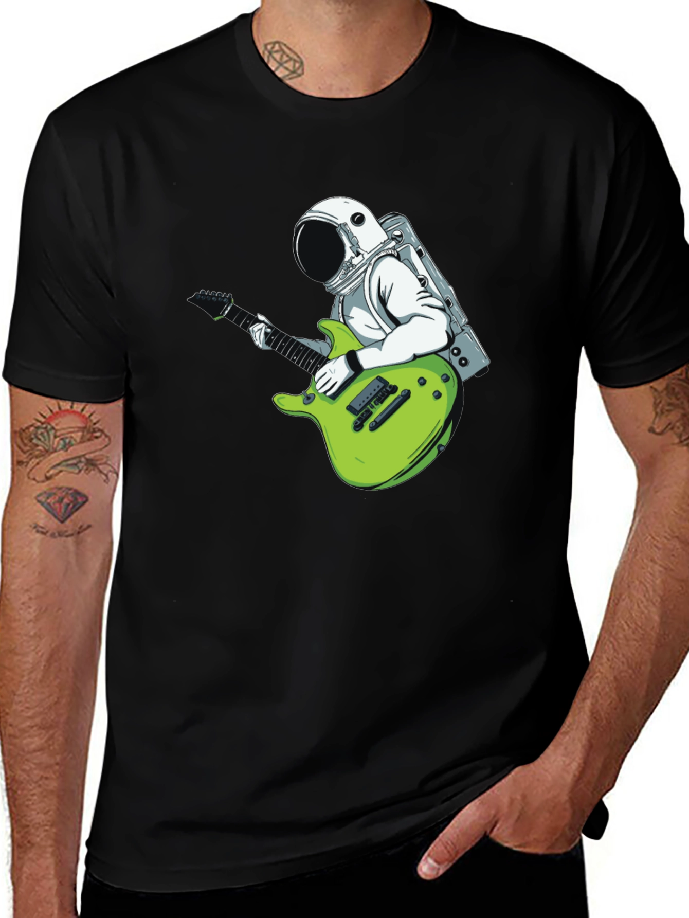 Variant 16 of Astronaut Guitarist Graphic T-Shirt - Cool Space Tee