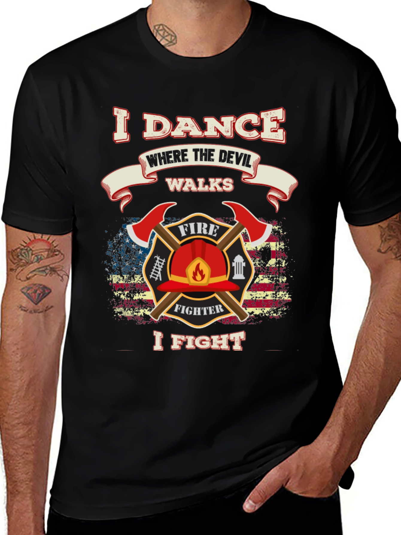 Variant 5 of Firefighter Dance Fight Graphic Tee