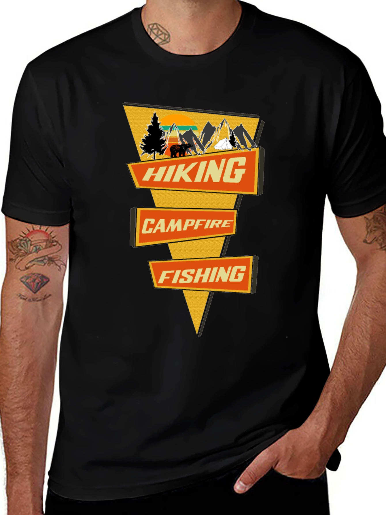 Variant 10 of Hiking Campfire Fishing T-Shirt