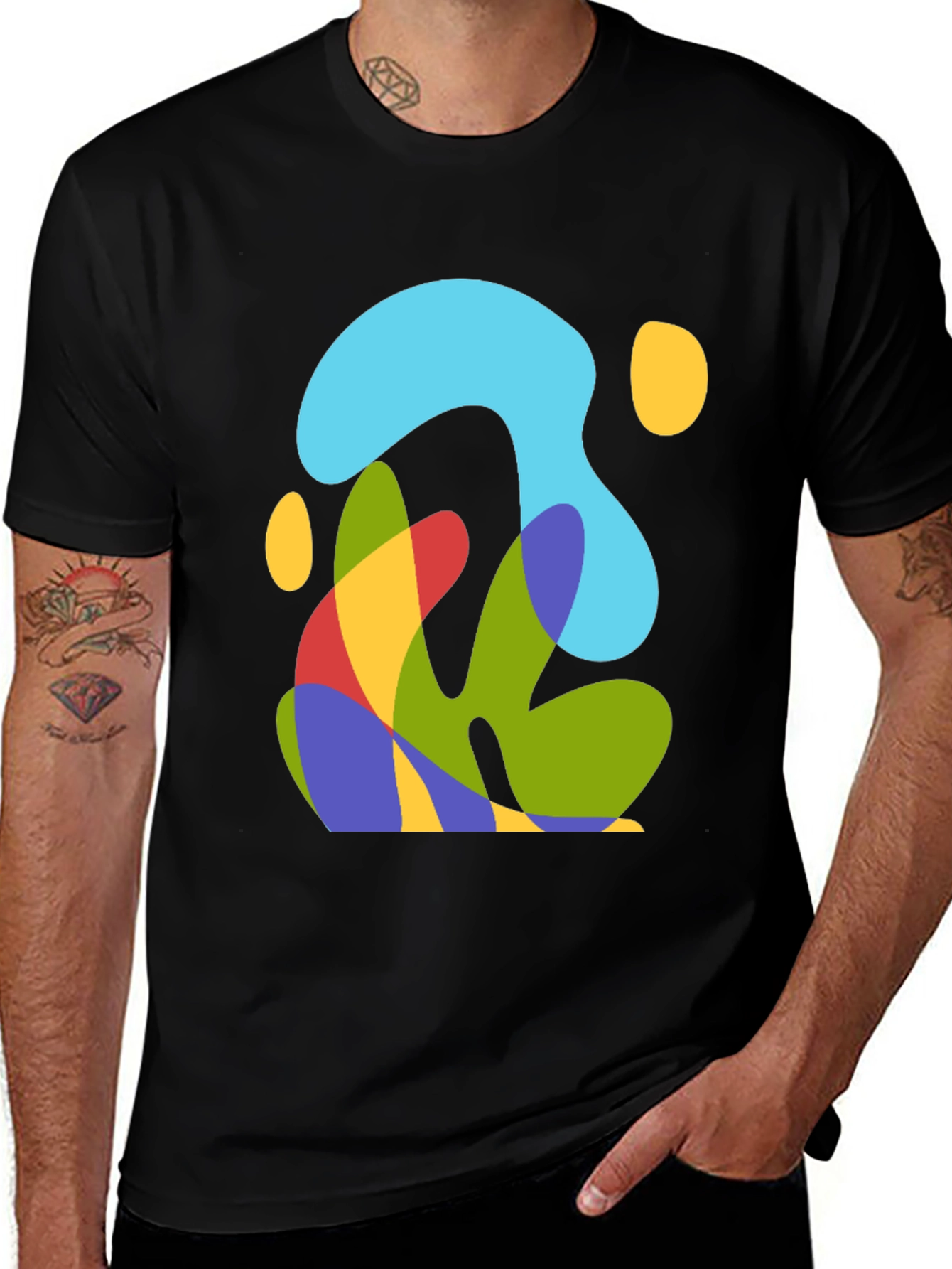 Variant 15 of Abstract Graphic Men's Black T-Shirt