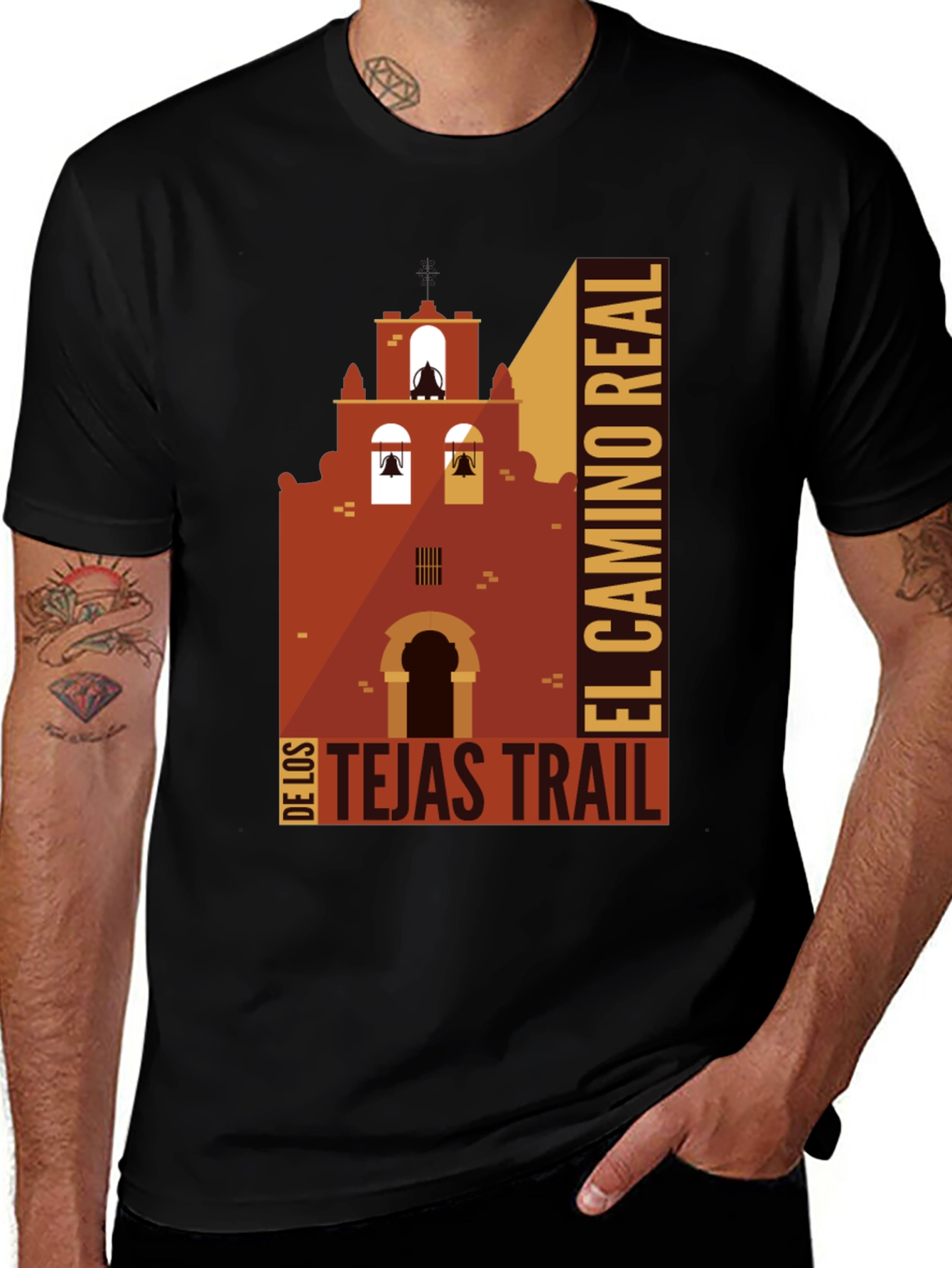 Variant 28 of El Camino Real T-Shirt - Texas Trail Graphic Tee