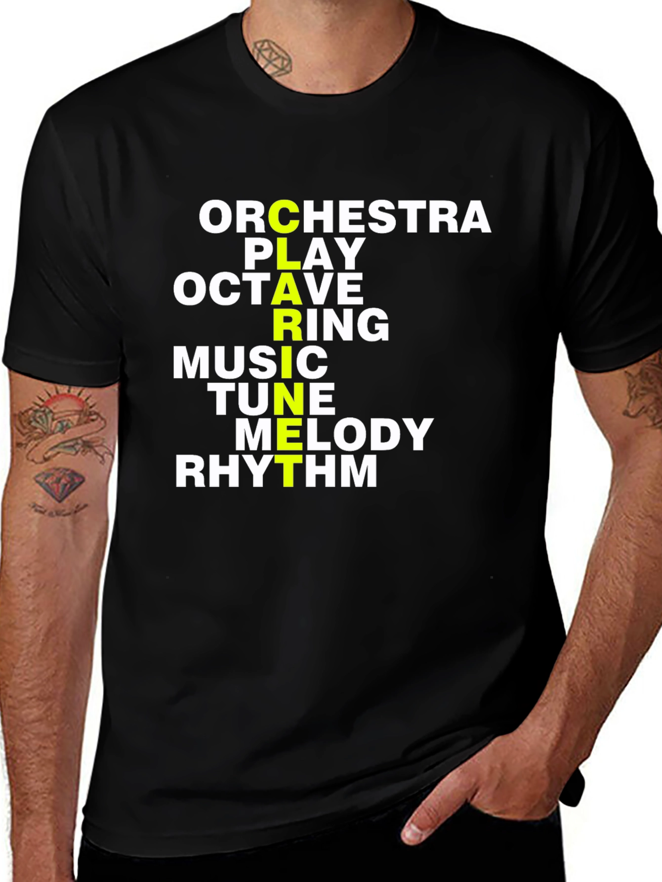 Music Lover Black Graphic Tee Shirt