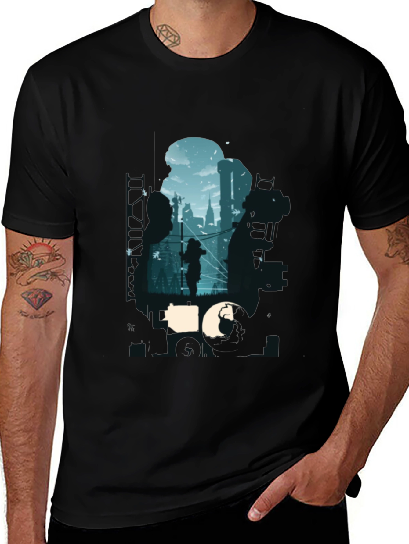 Variant 12 of Bioshock Inspired Graphic T-Shirt - Black