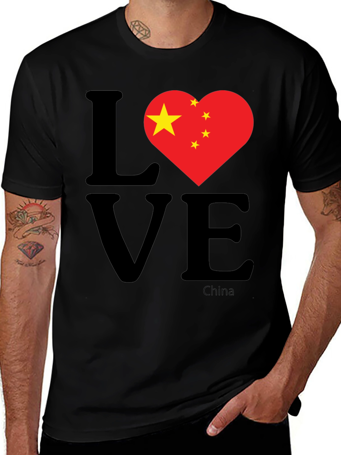 Love China T-Shirt - Flag Heart Tee