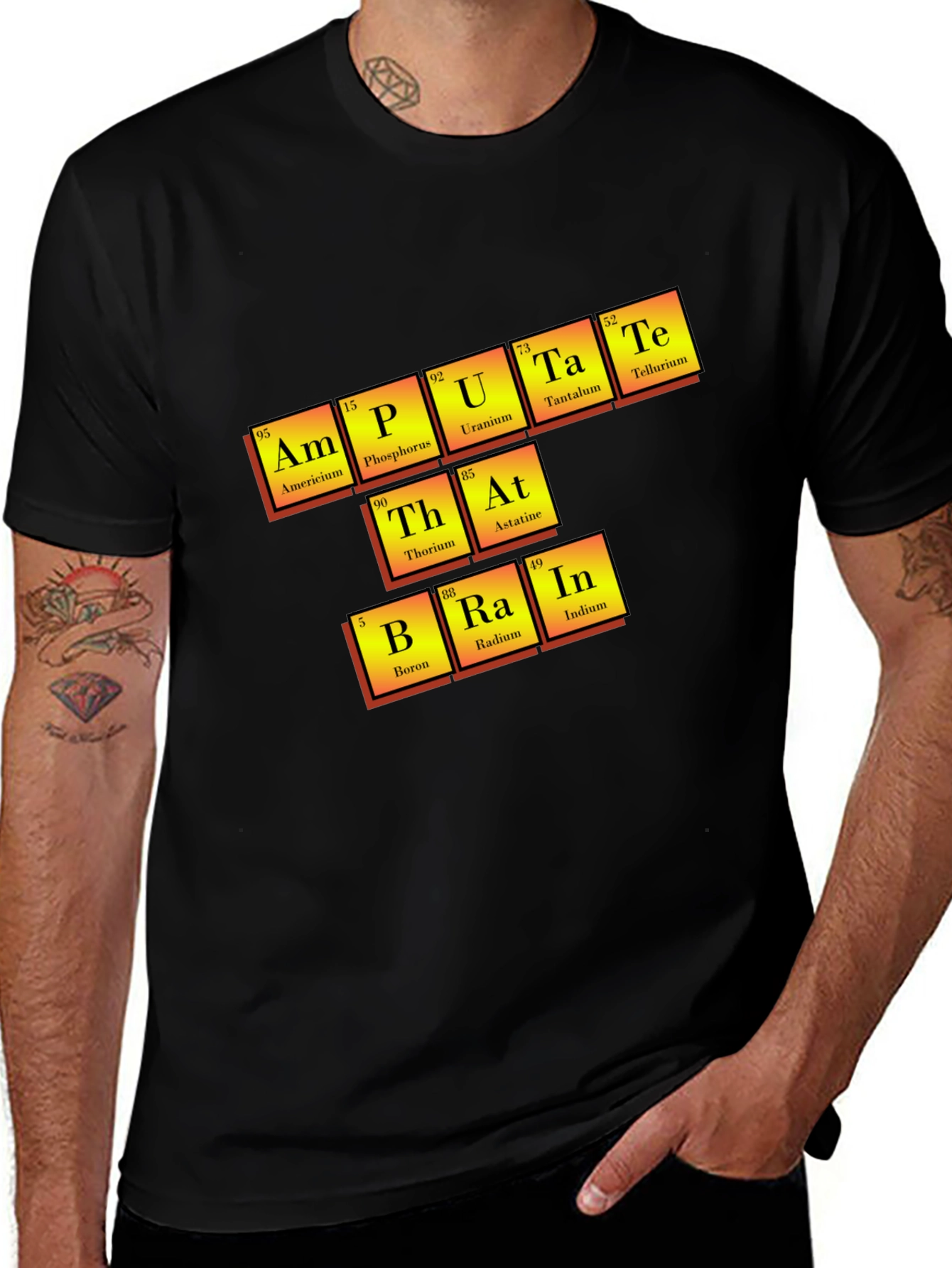 Variant 22 of Amputate Brain Periodic Table T-Shirt