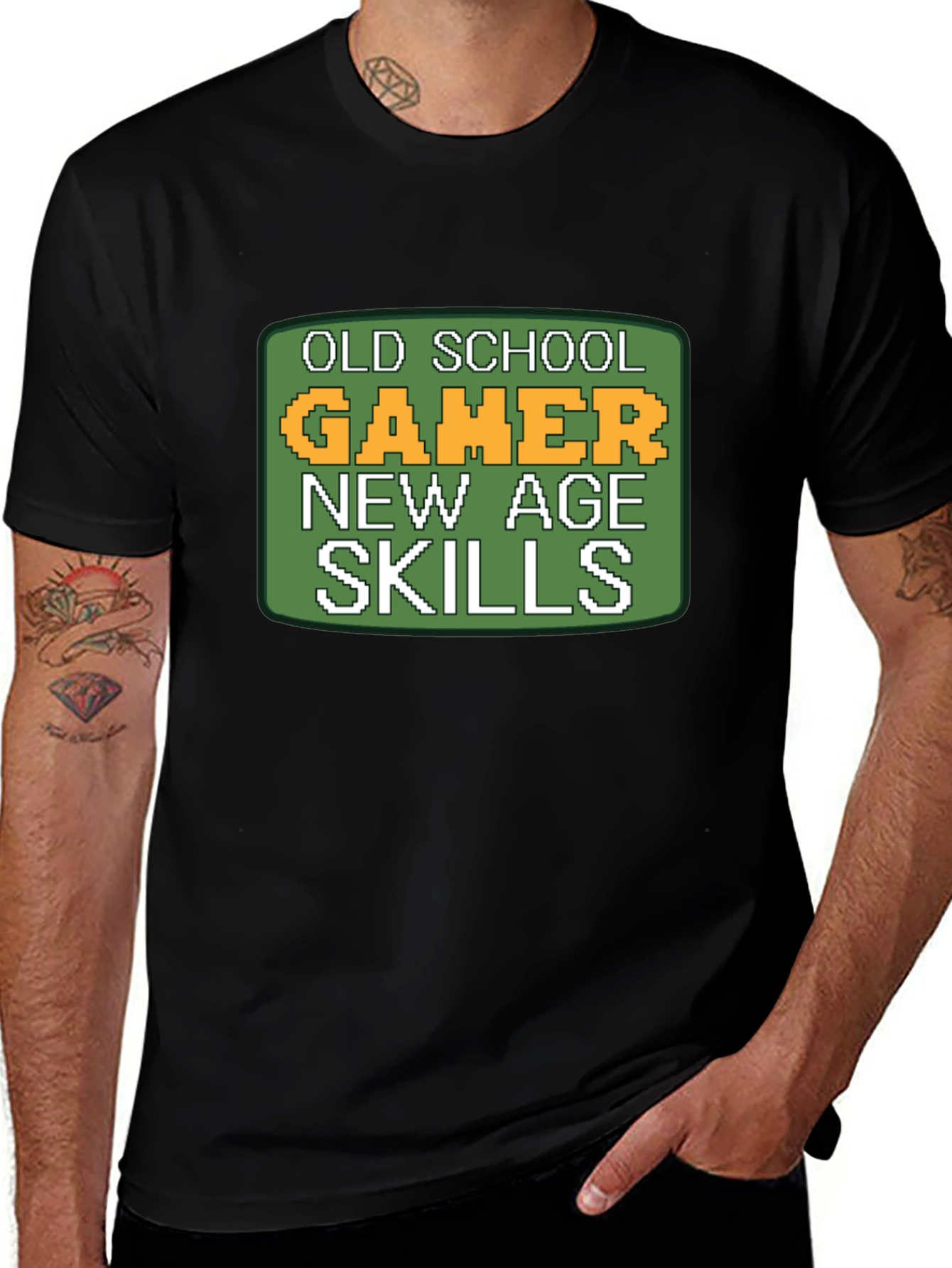 Variant 26 of Old School Gamer T-Shirt - Pixelated Retro Design
