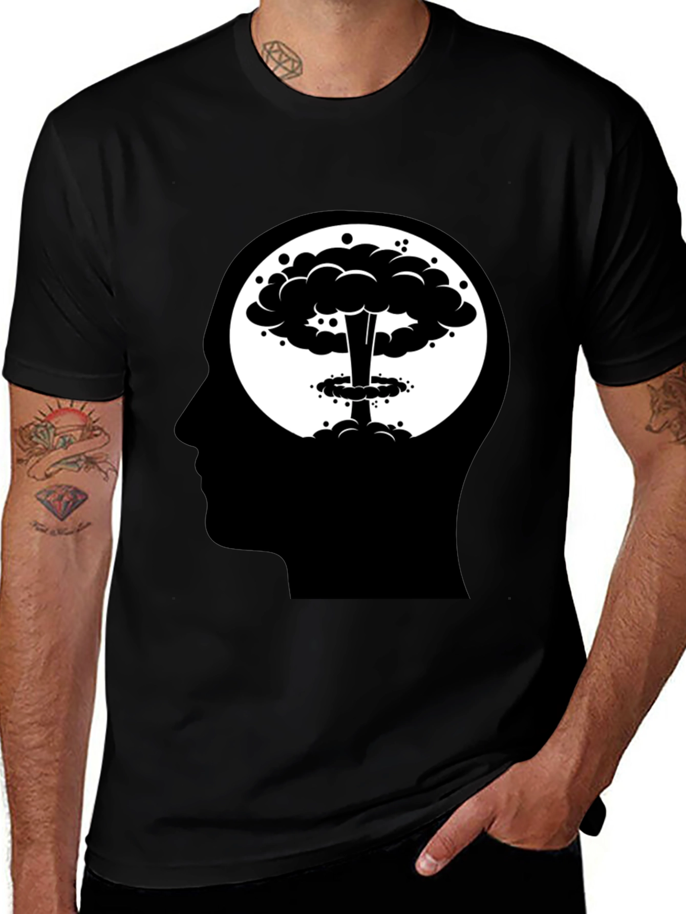 Variant 25 of Atomic Mind T-Shirt - Black Cotton Blend Tee