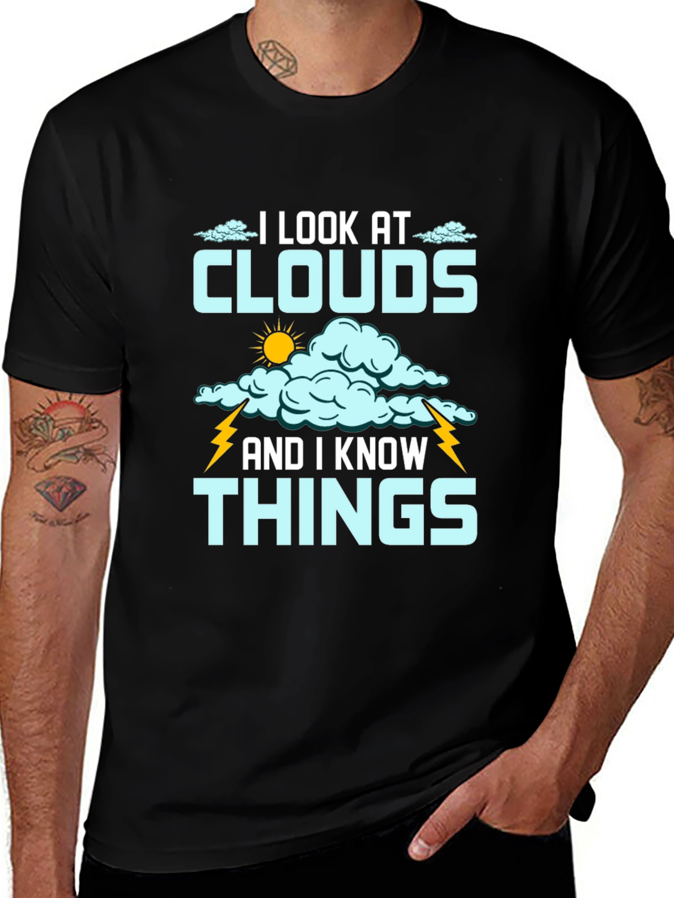 Variant 19 of I Look at Clouds T-Shirt - Weather Lover Tee