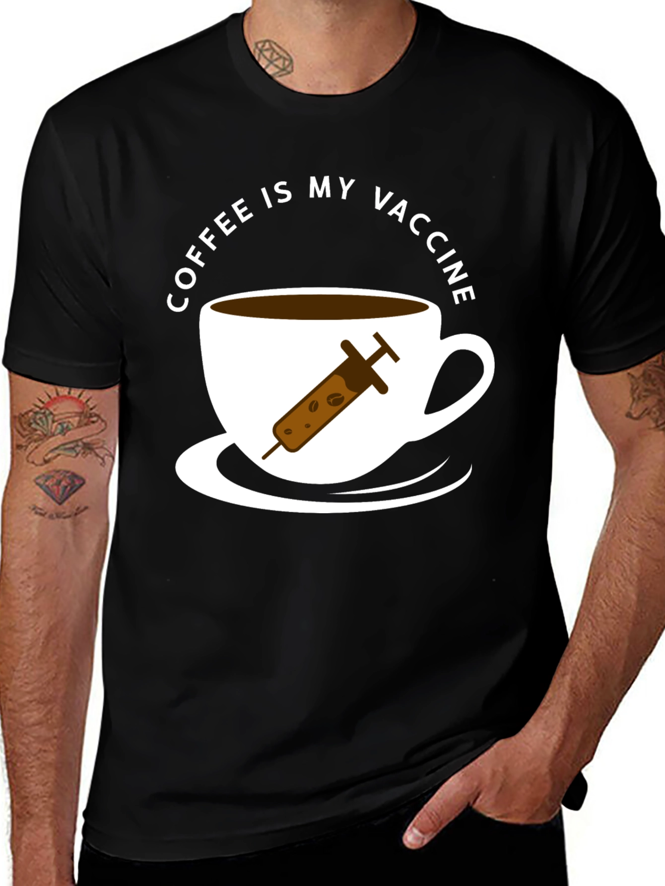 Variant 11 of Coffee Is My Vaccine T-Shirt - Novelty Tee