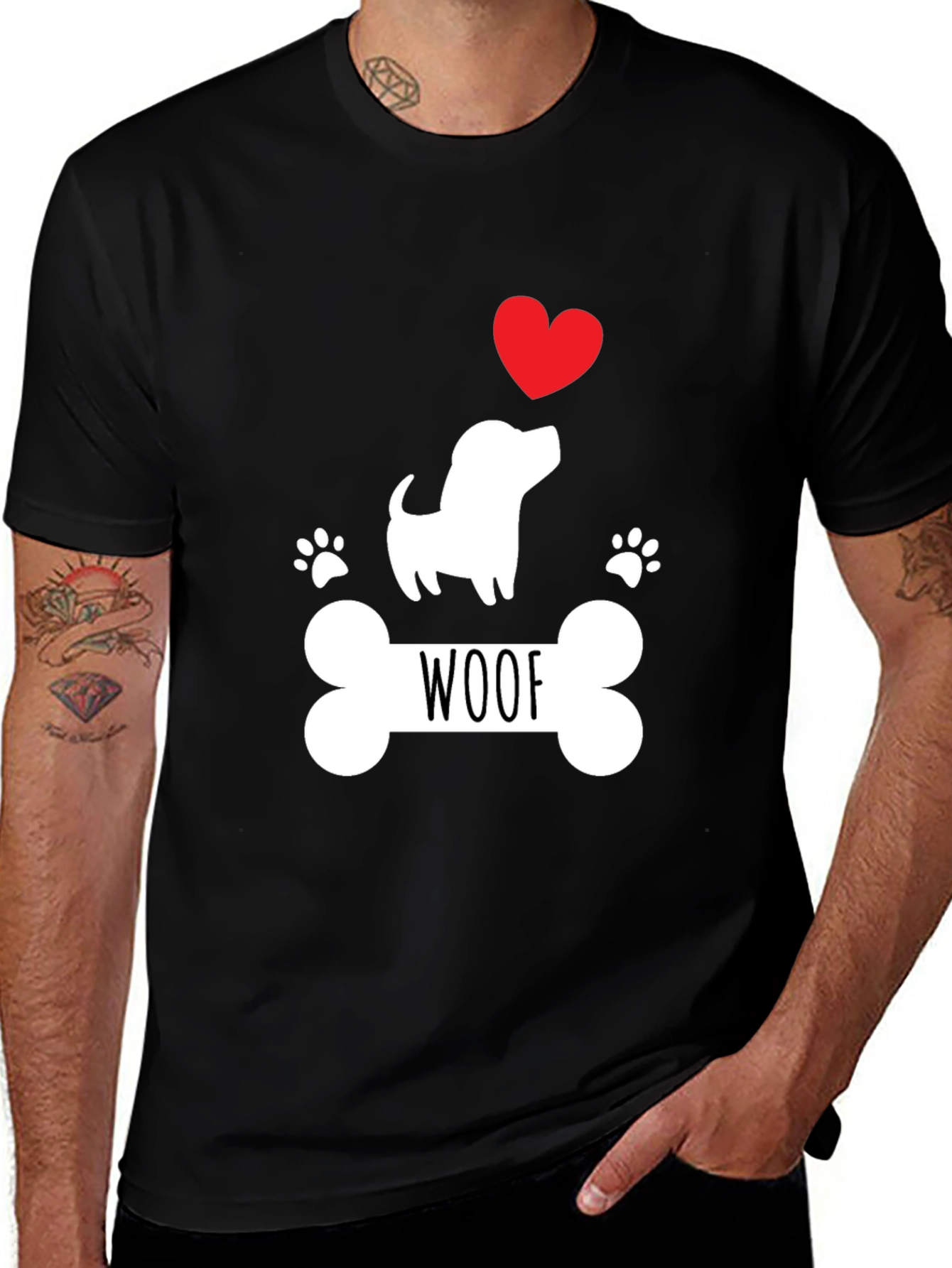 Variant 28 of Woof Dog Bone T-Shirt, Cute Dog Lover Tee