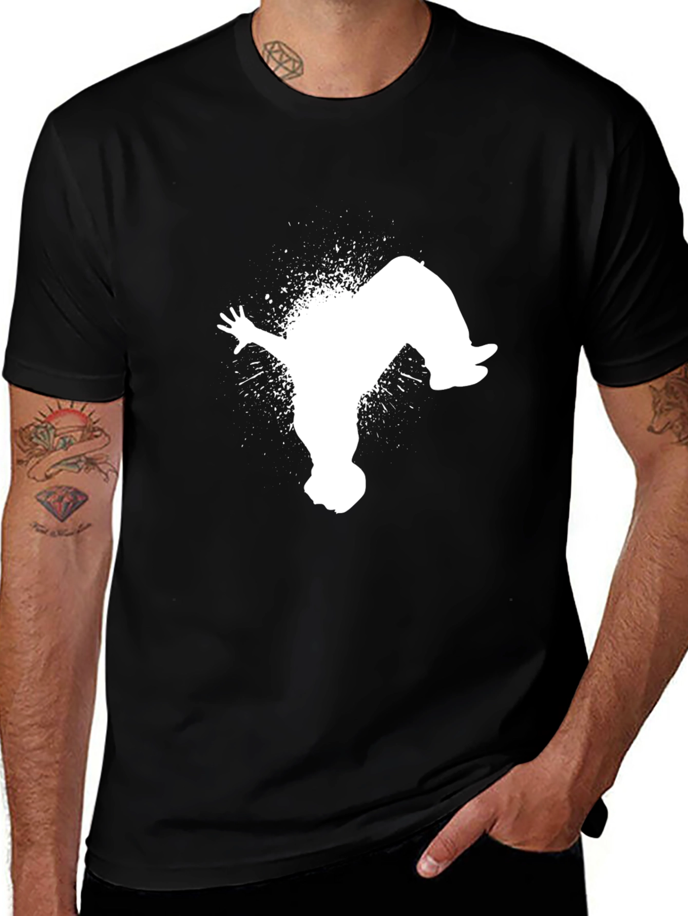 Freestyle Black Tee - Urban Acrobat Design