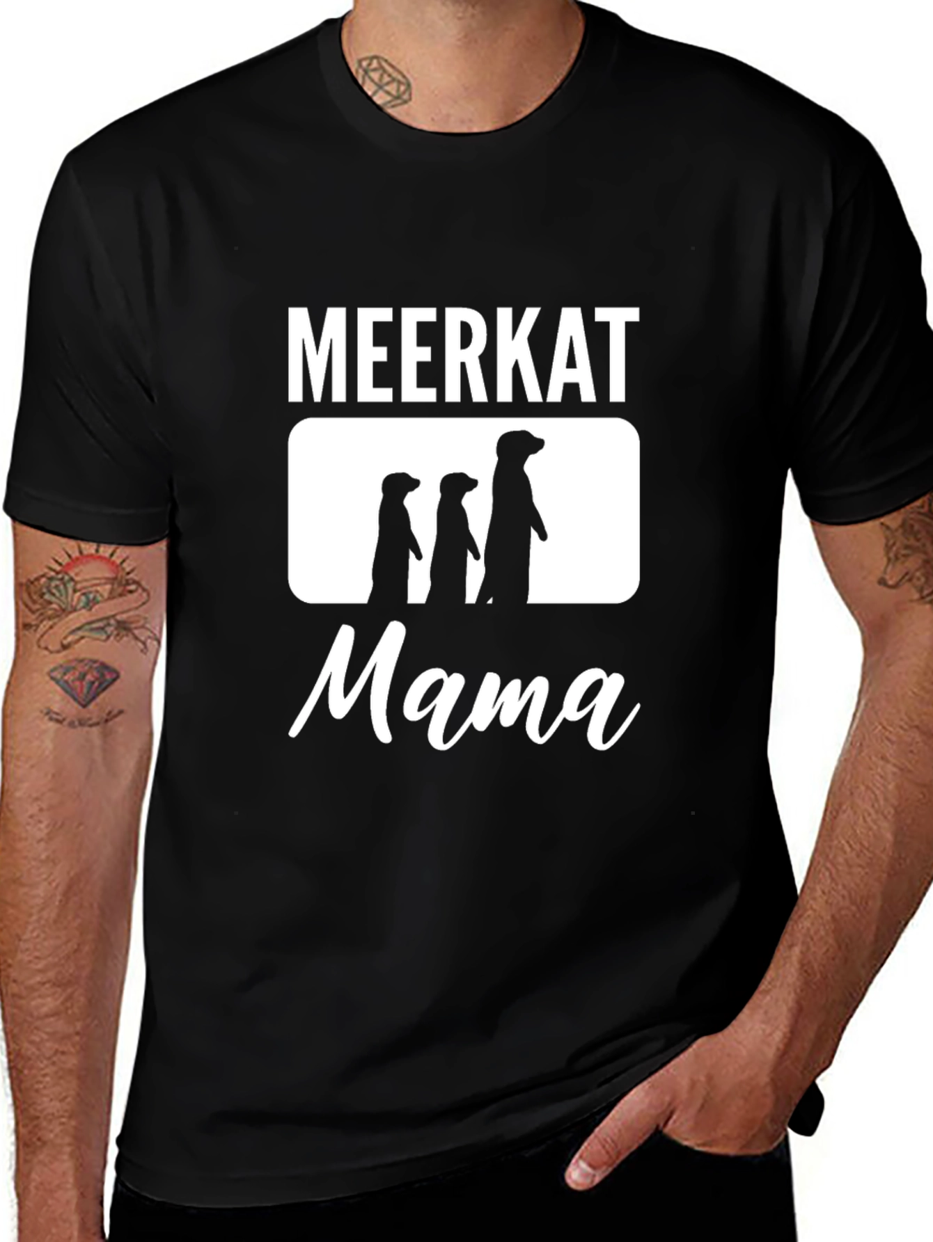 Black Meerkat Mama Graphic T-Shirt - Black main image