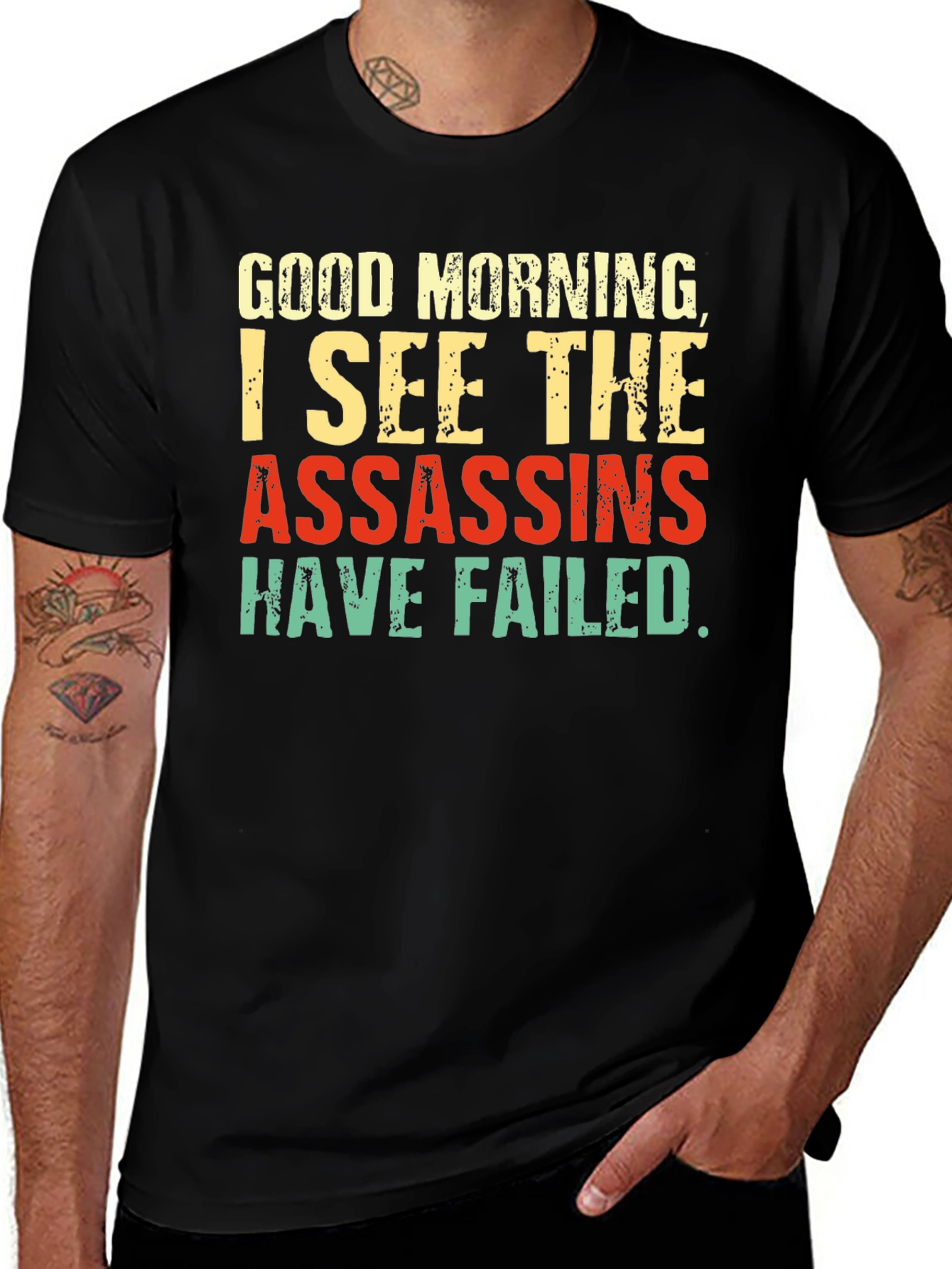 Black Funny Assassins Failed Graphic Tee main image