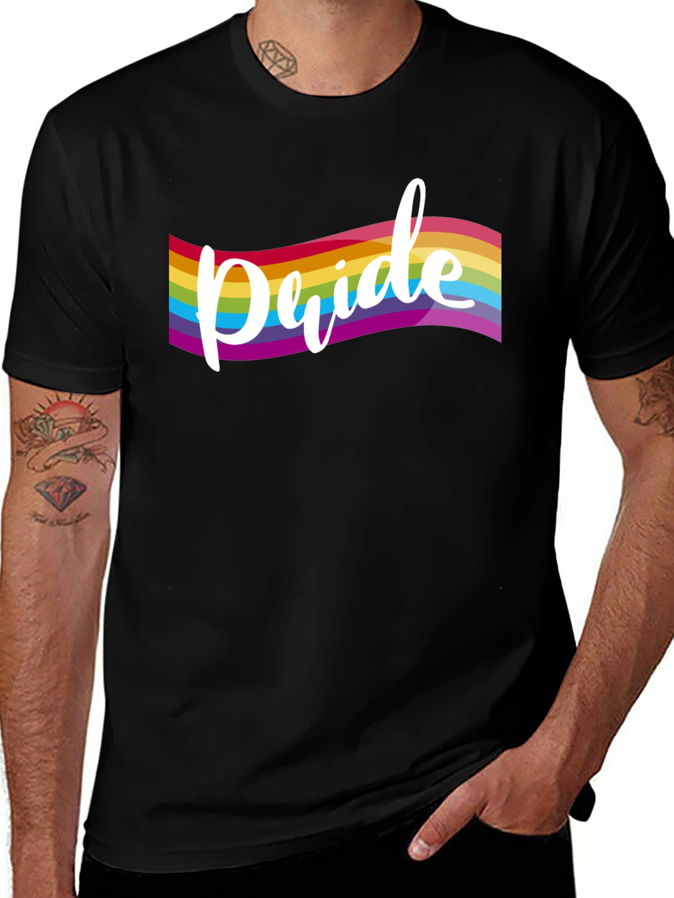Variant 9 of Pride Rainbow T-Shirt - LGBTQ+ Supporter Tee