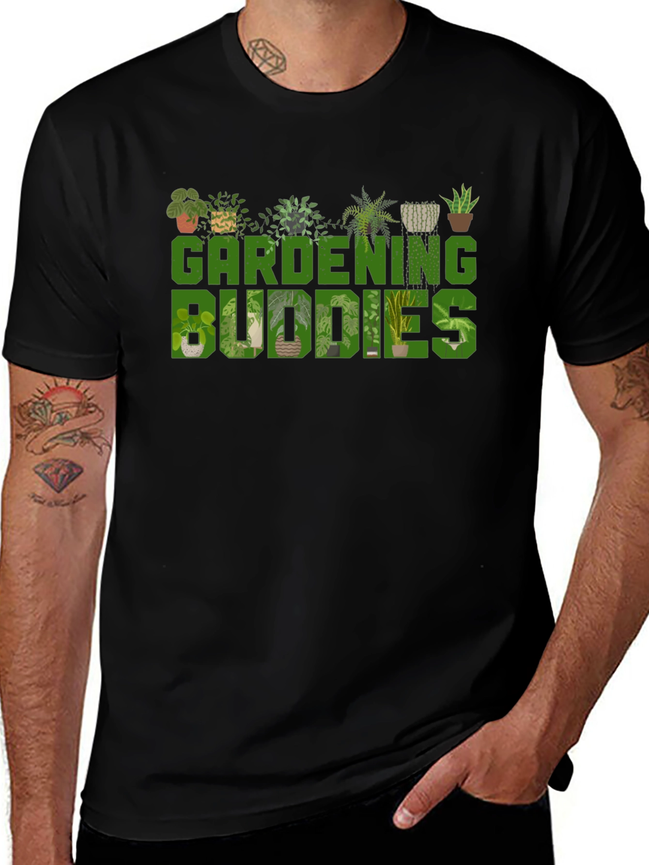 Variant 8 of Gardening Buddies Black T-Shirt