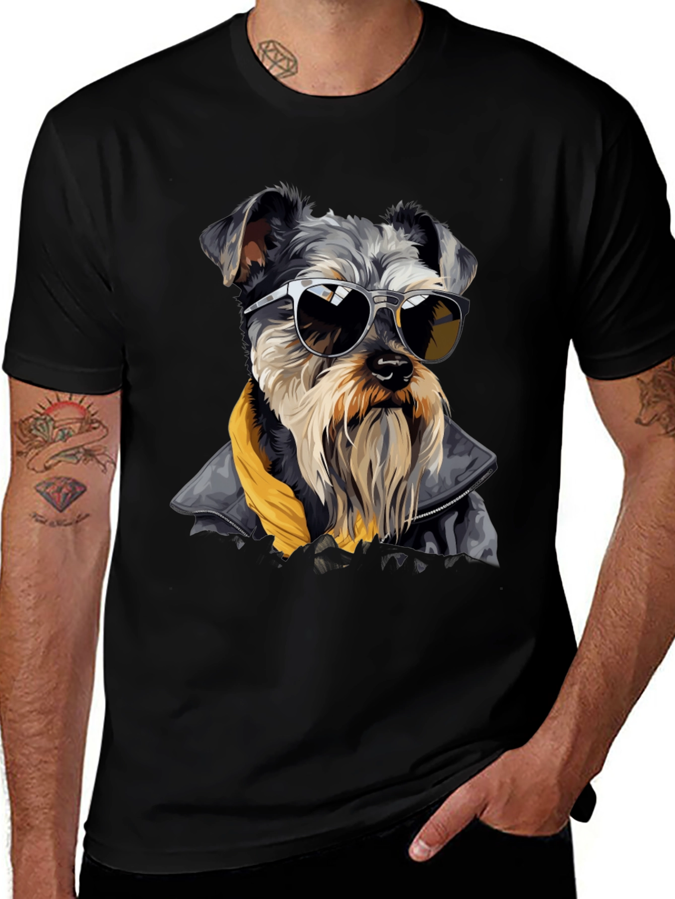 Variant 16 of Cool Dog Graphic Tee - Black