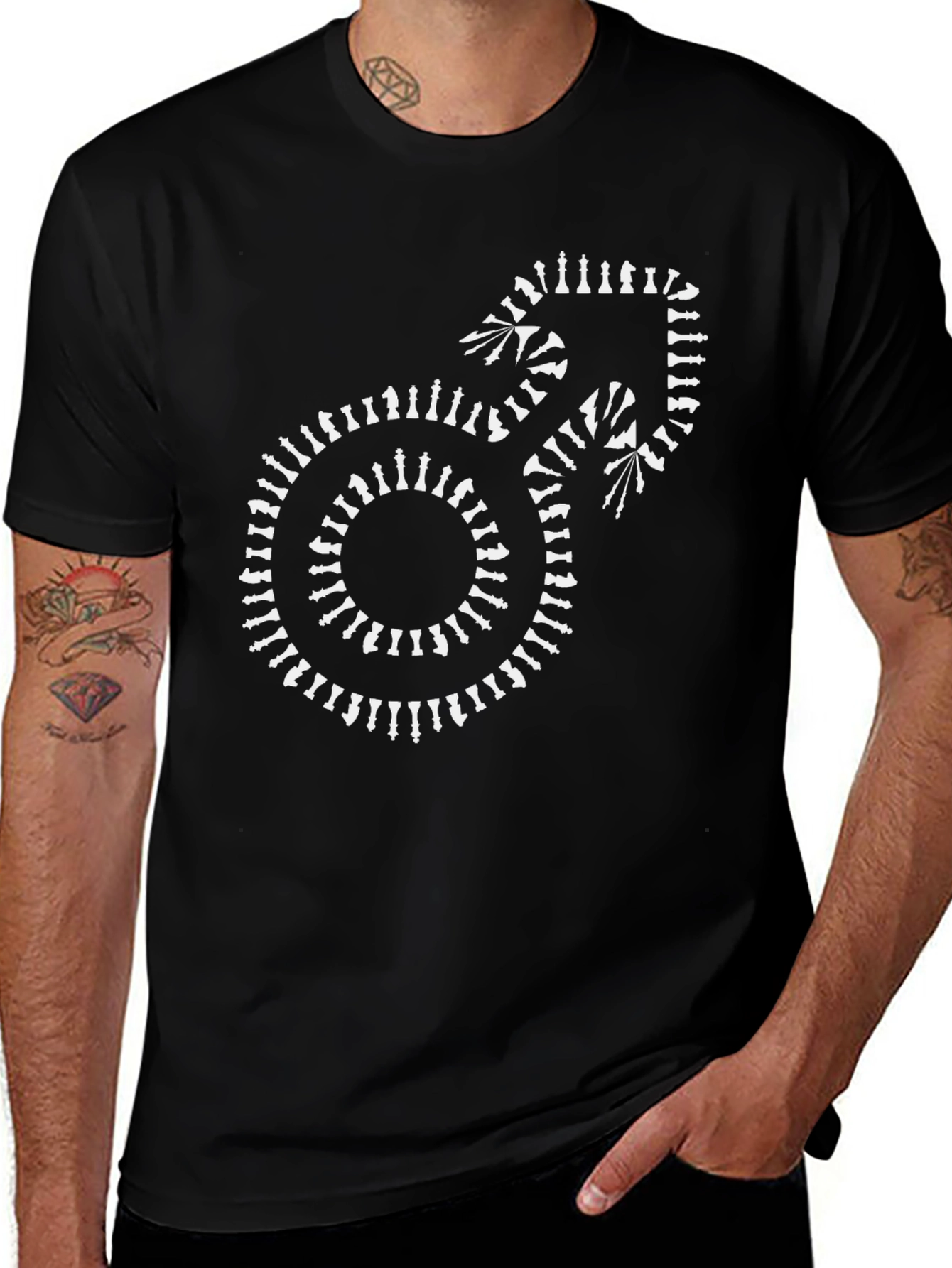 Variant 8 of Chess Piece Male Symbol Graphic Tee - Black