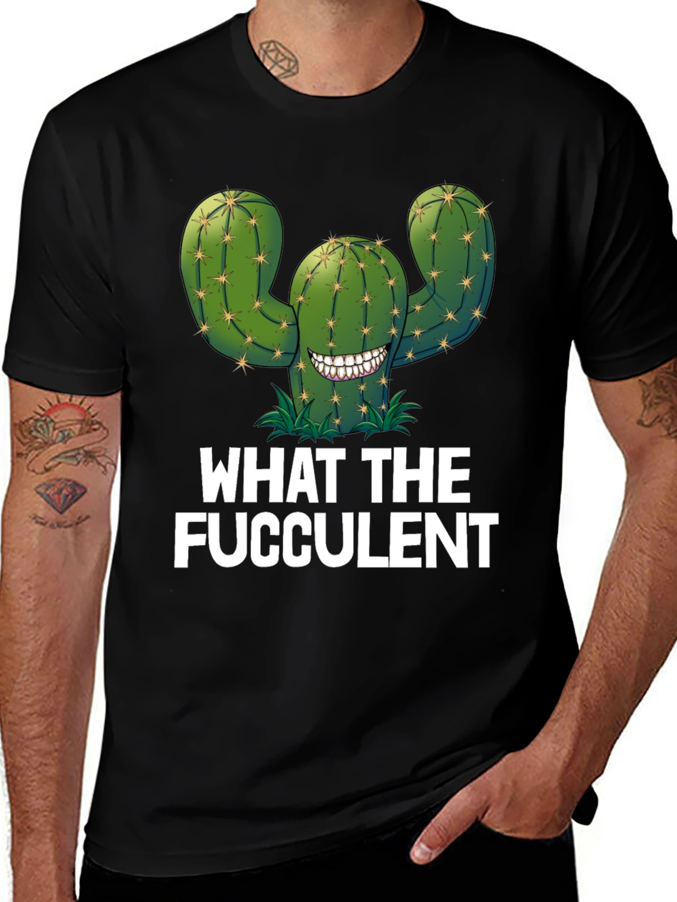 Variant 2 of What the Fucculent Cactus Graphic Tee