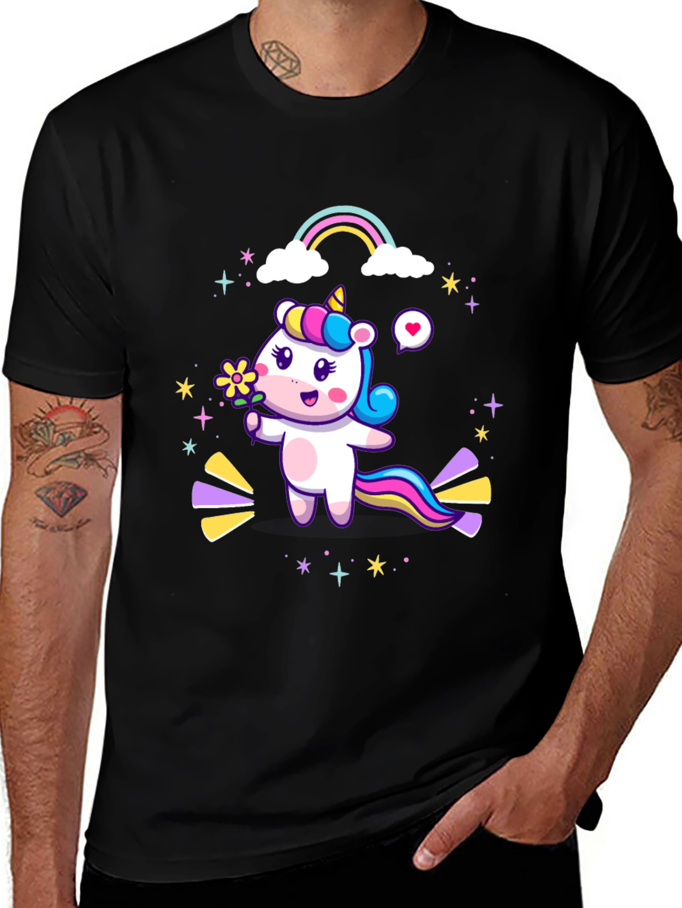 Variant 10 of Cute Unicorn Rainbow Graphic T-Shirt