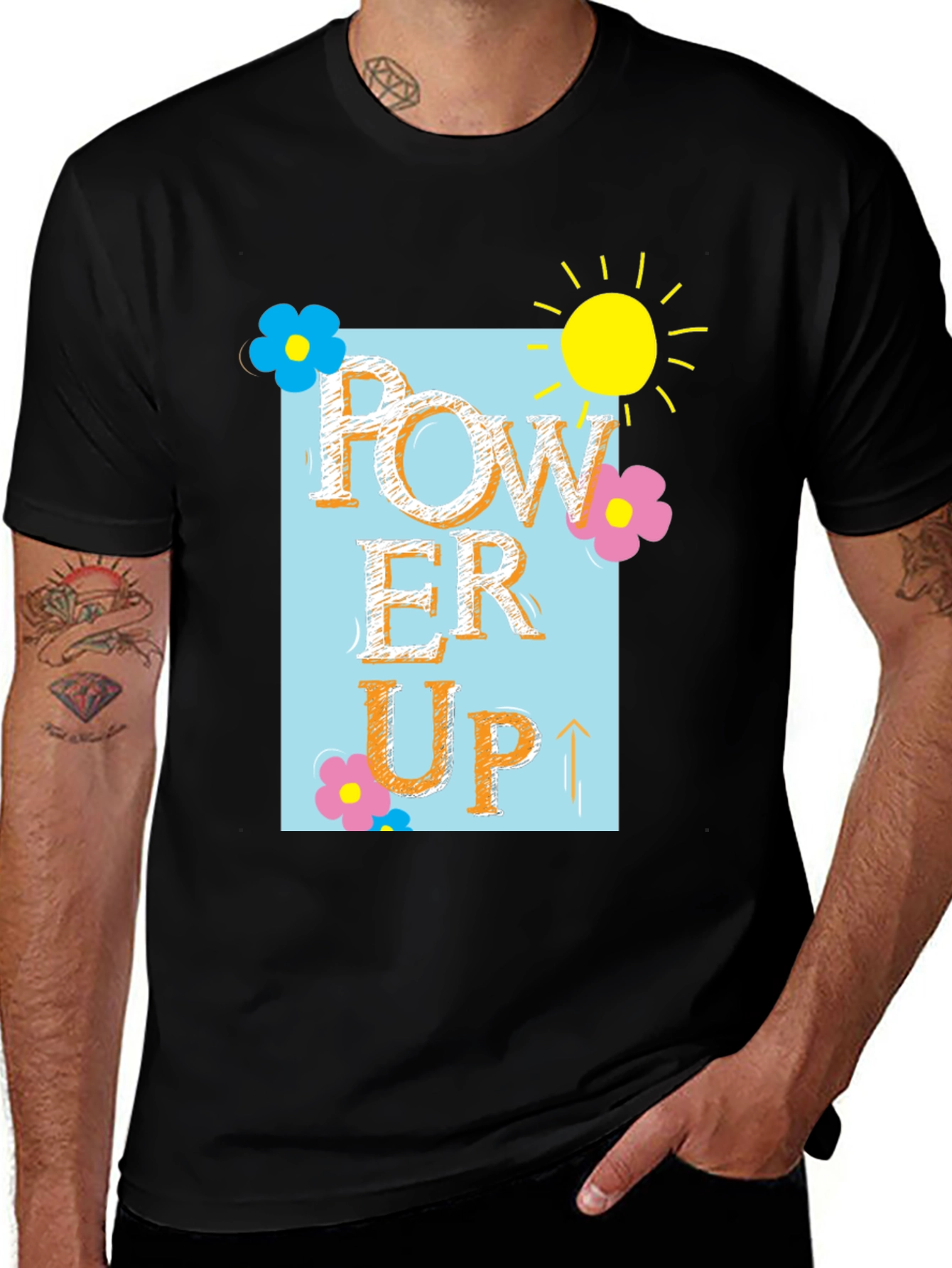 Variant 13 of Power Up Graphic T-Shirt - Positive Vibes