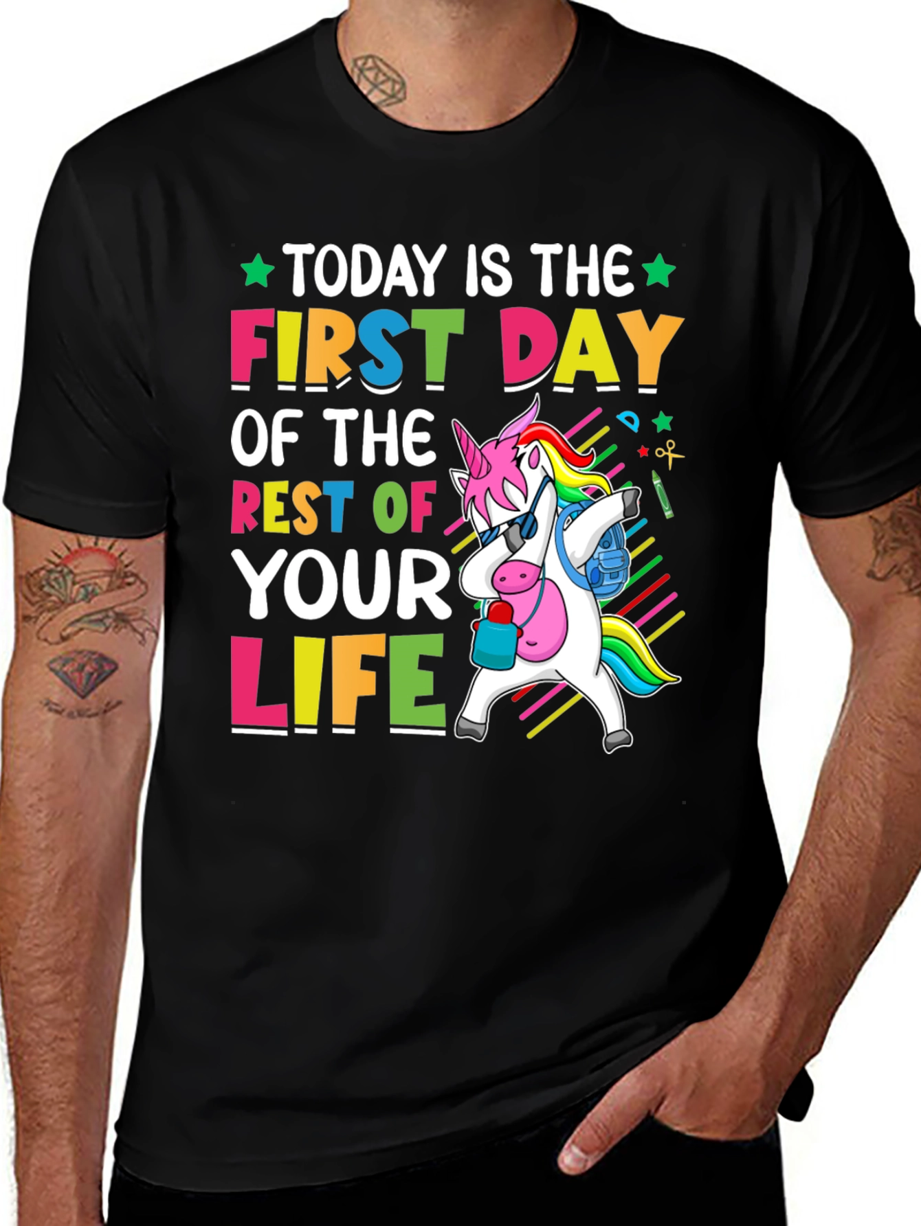 First Day of Life Unicorn Graphic Tee