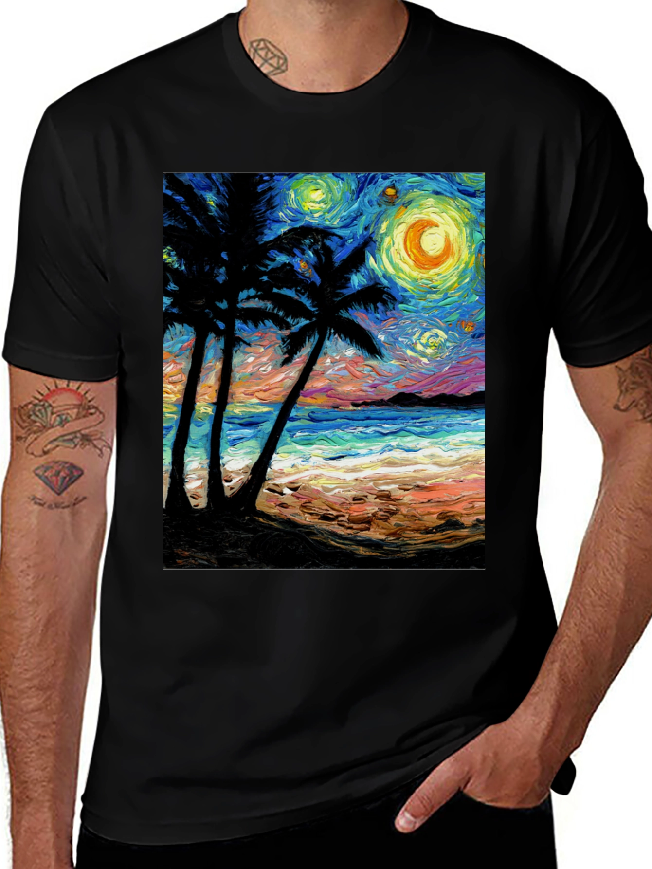 Variant 10 of Starry Night Beach T-Shirt