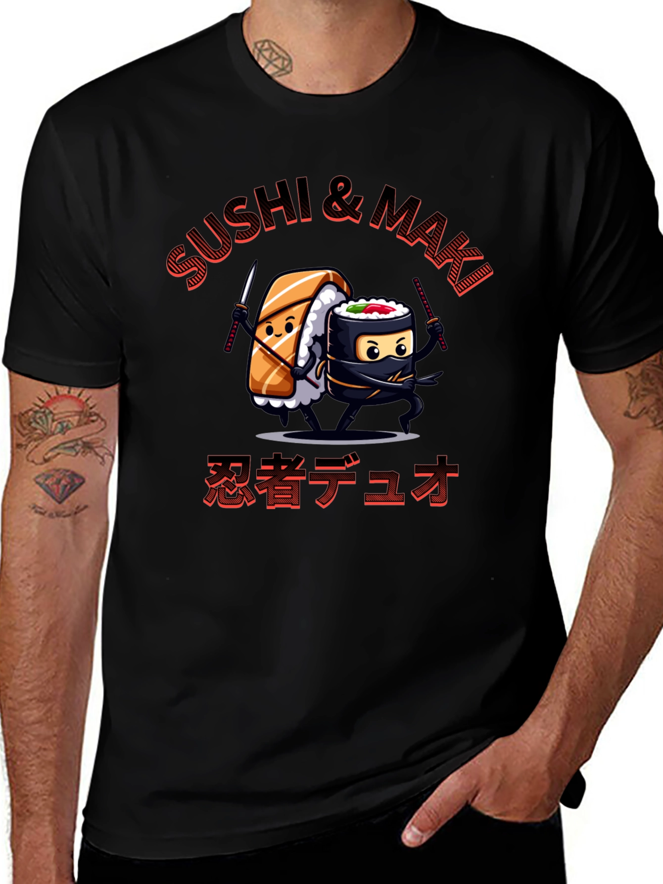 Variant 26 of Sushi & Maki Ninja Duo Graphic T-Shirt