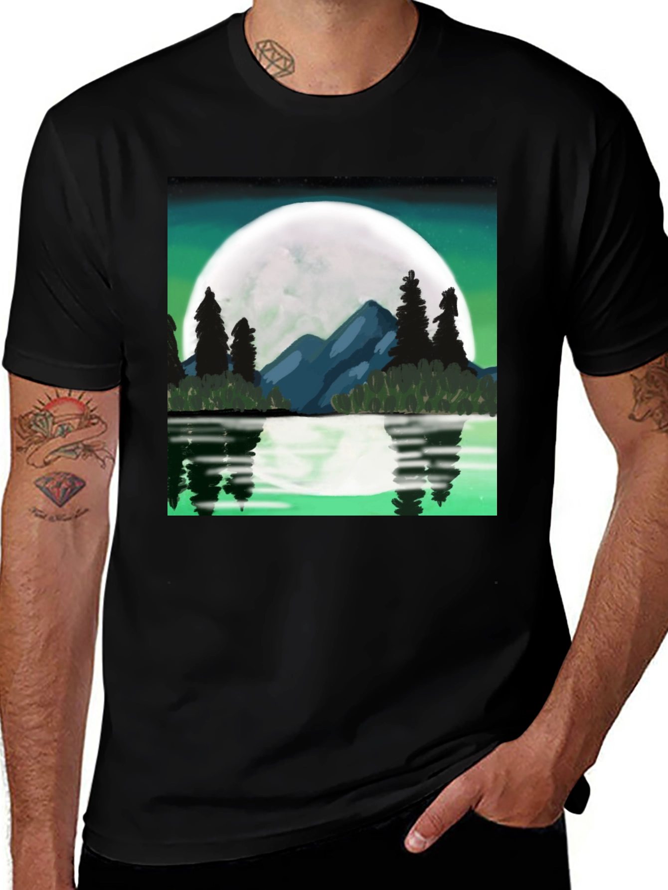 Variant 7 of Mountain Lake Reflection Graphic Tee