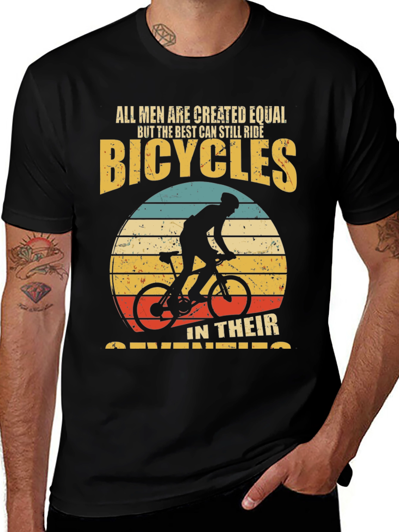 Variant 16 of Funny Bicycles T-Shirt: All Men Are Created Equal