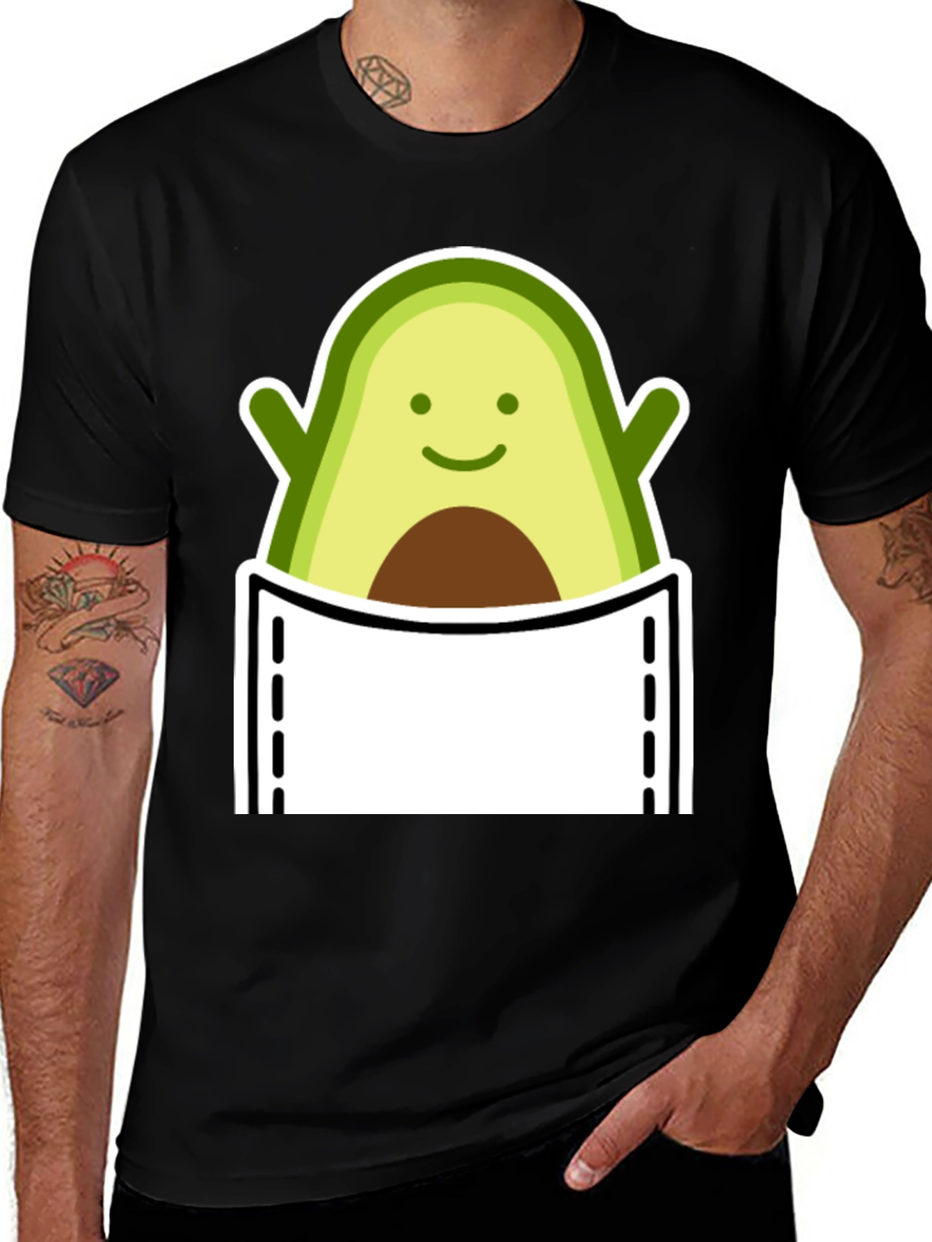 Variant 24 of Avocado Pocket Graphic T-Shirt - Cute & Trendy